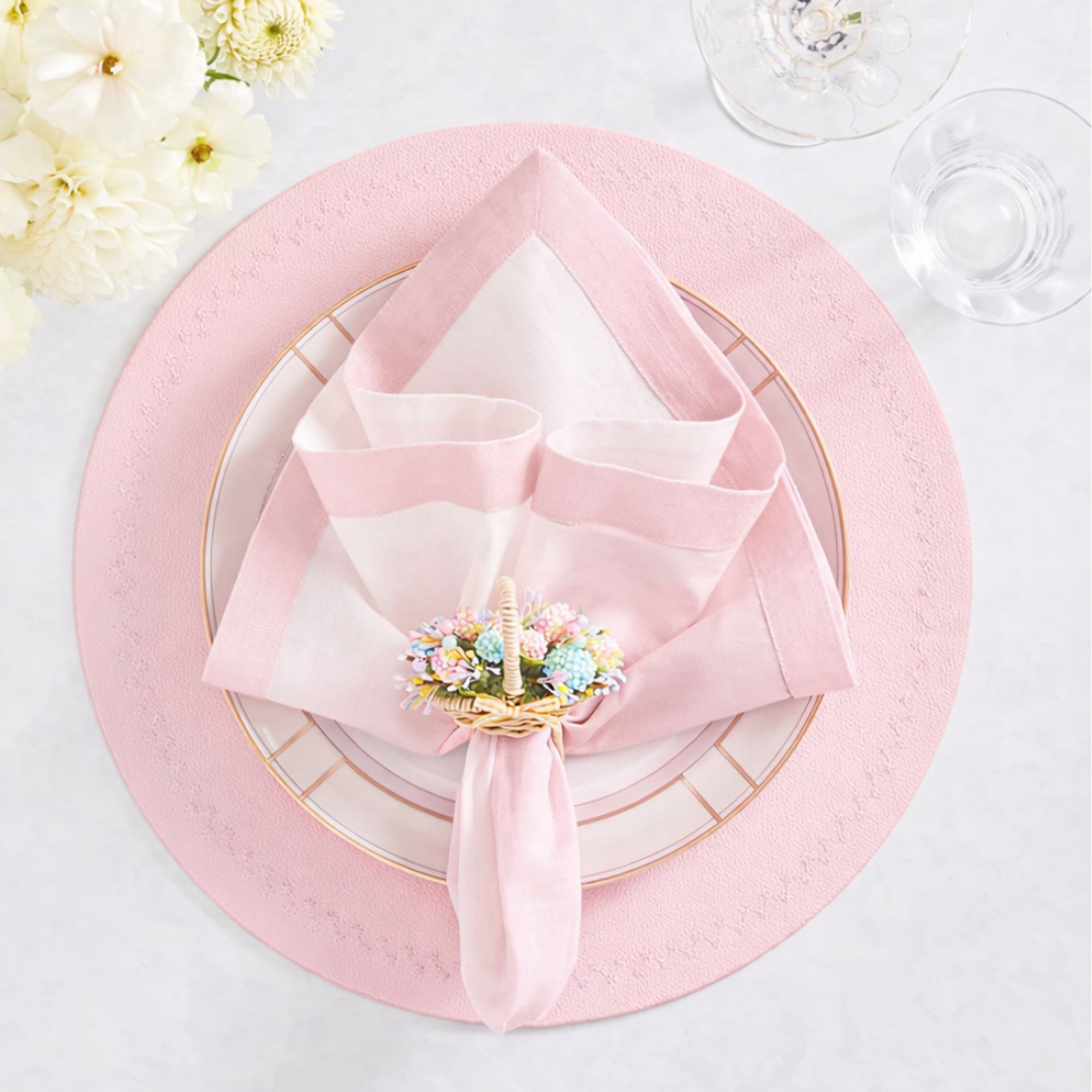 Bloom Napkin Ring in Natural & Multi - Set of 4