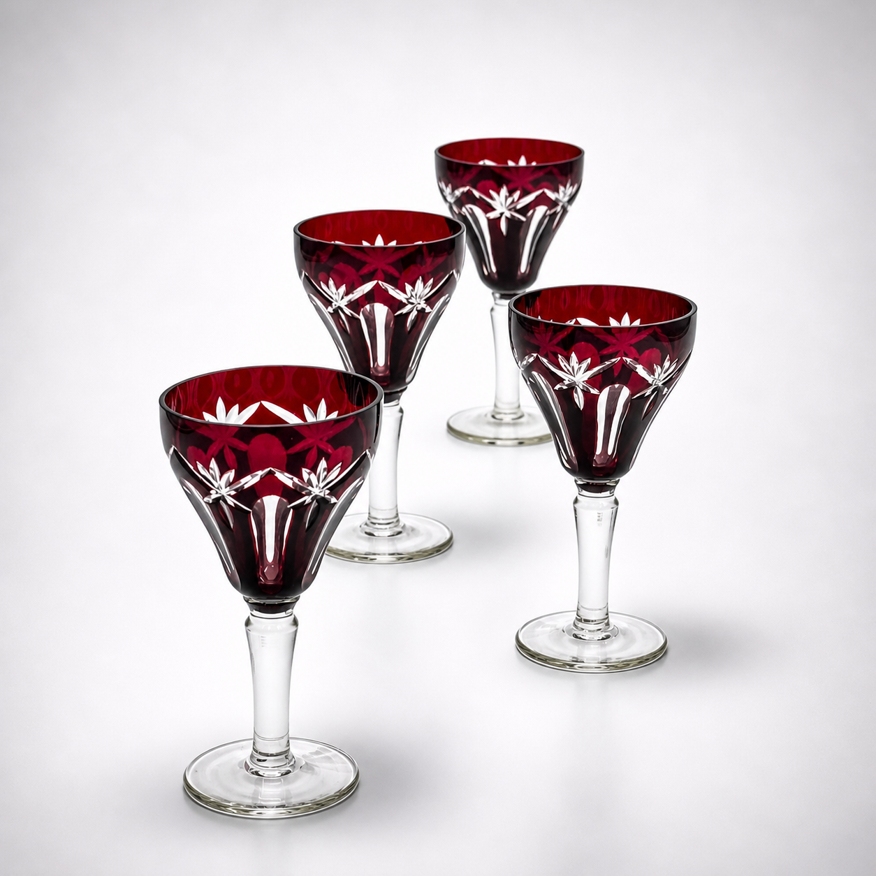 Vintage Ruby Red Petite Wine Glass, 4½" H