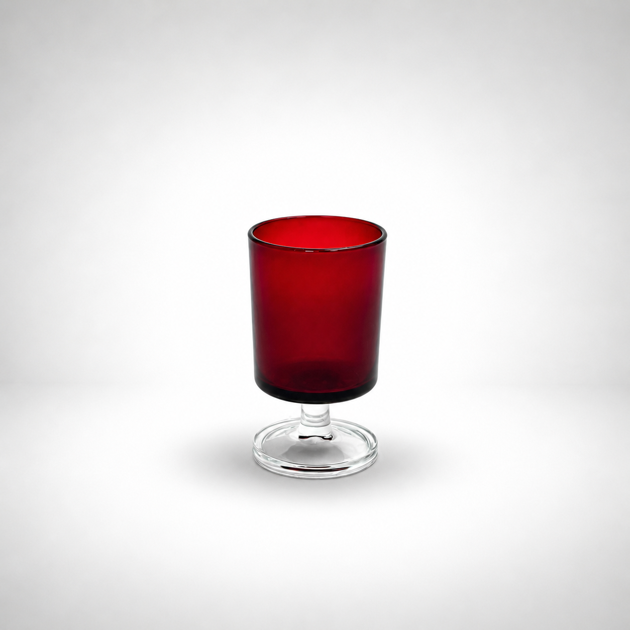 Vintage Ruby Red Luminarc Glass, 3⅝" H