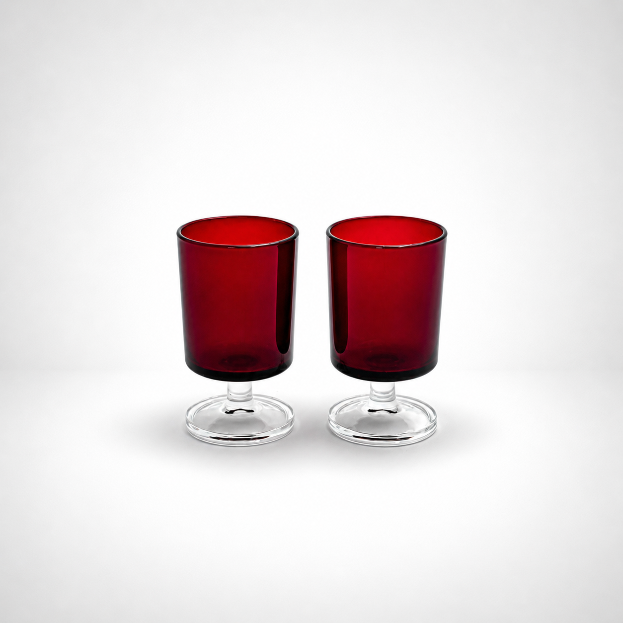 Vintage Ruby Red Luminarc Glass, 3⅝" H