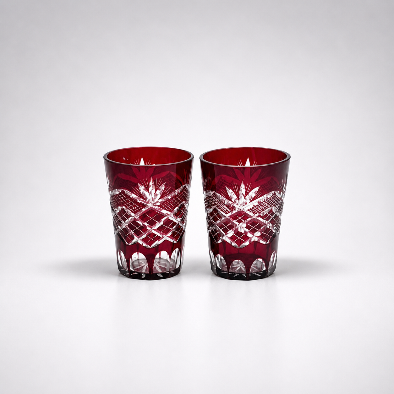 Vintage Ruby Red Small Tumbler, 3⅝" H