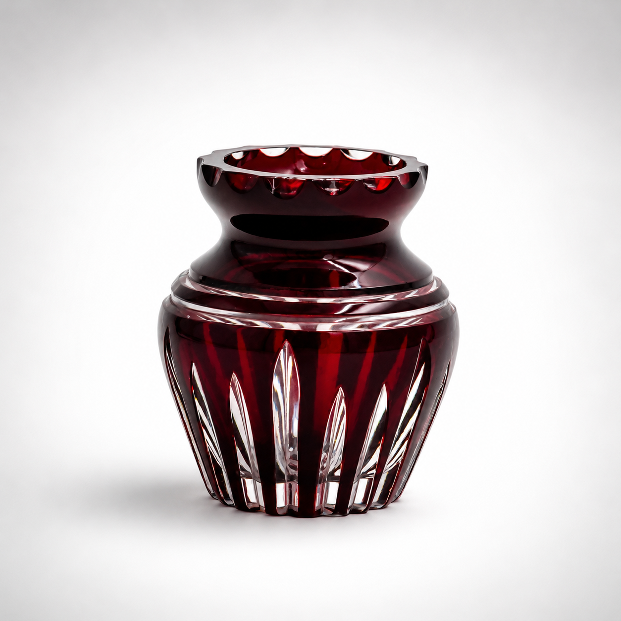 Vintage Ruby Red Vase, 3⅜" H