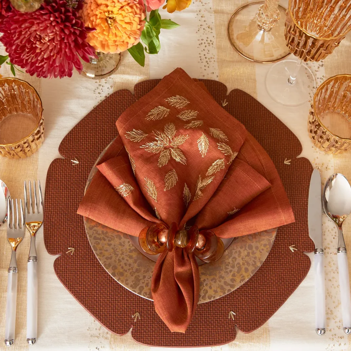Divot Brown Placemats - Set of 4
