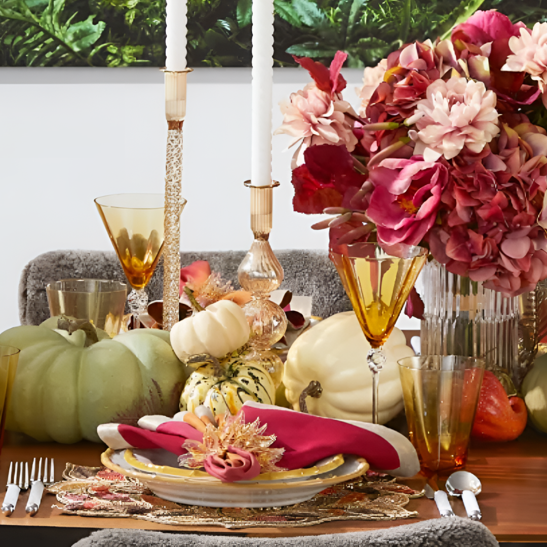 Dip Dye Napkin in Cranberry & Orange - Set of 4