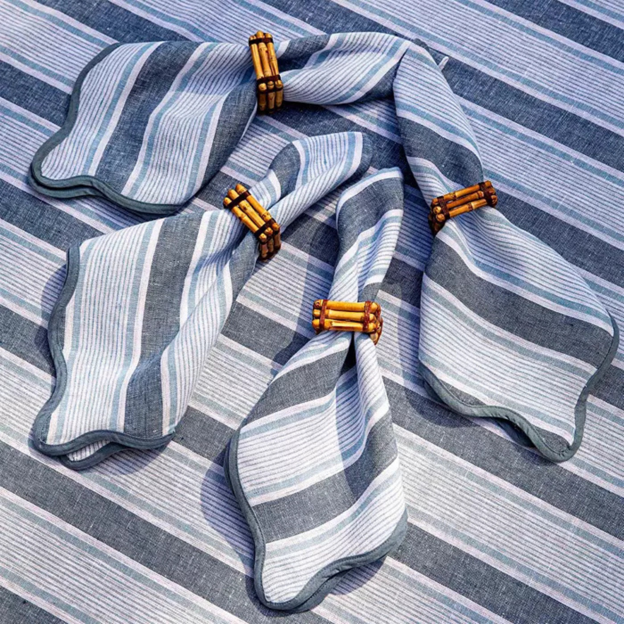 #color_Ocean | Cabana Stripe Napkin - Set of 4