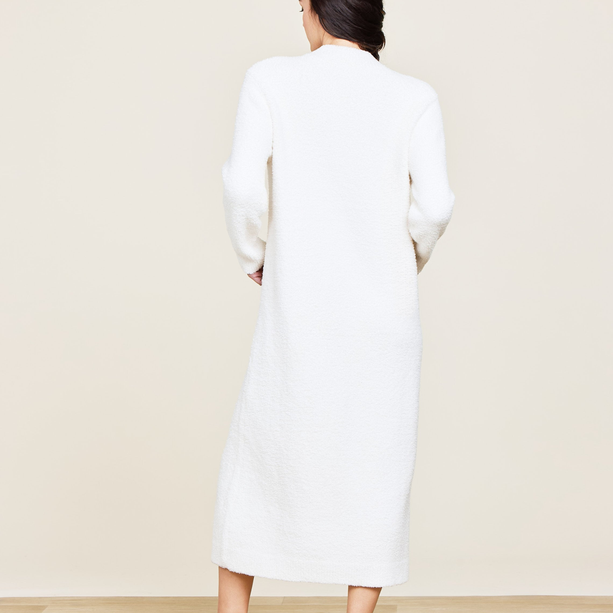 #color_Cream | CozyChic Full Zip V-Neck Lounger