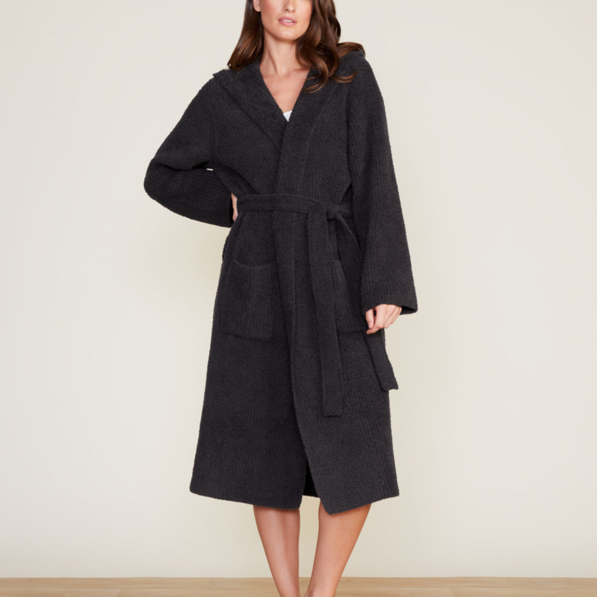 #color_Carbon | CozyChic Ribbed Hooded Robe