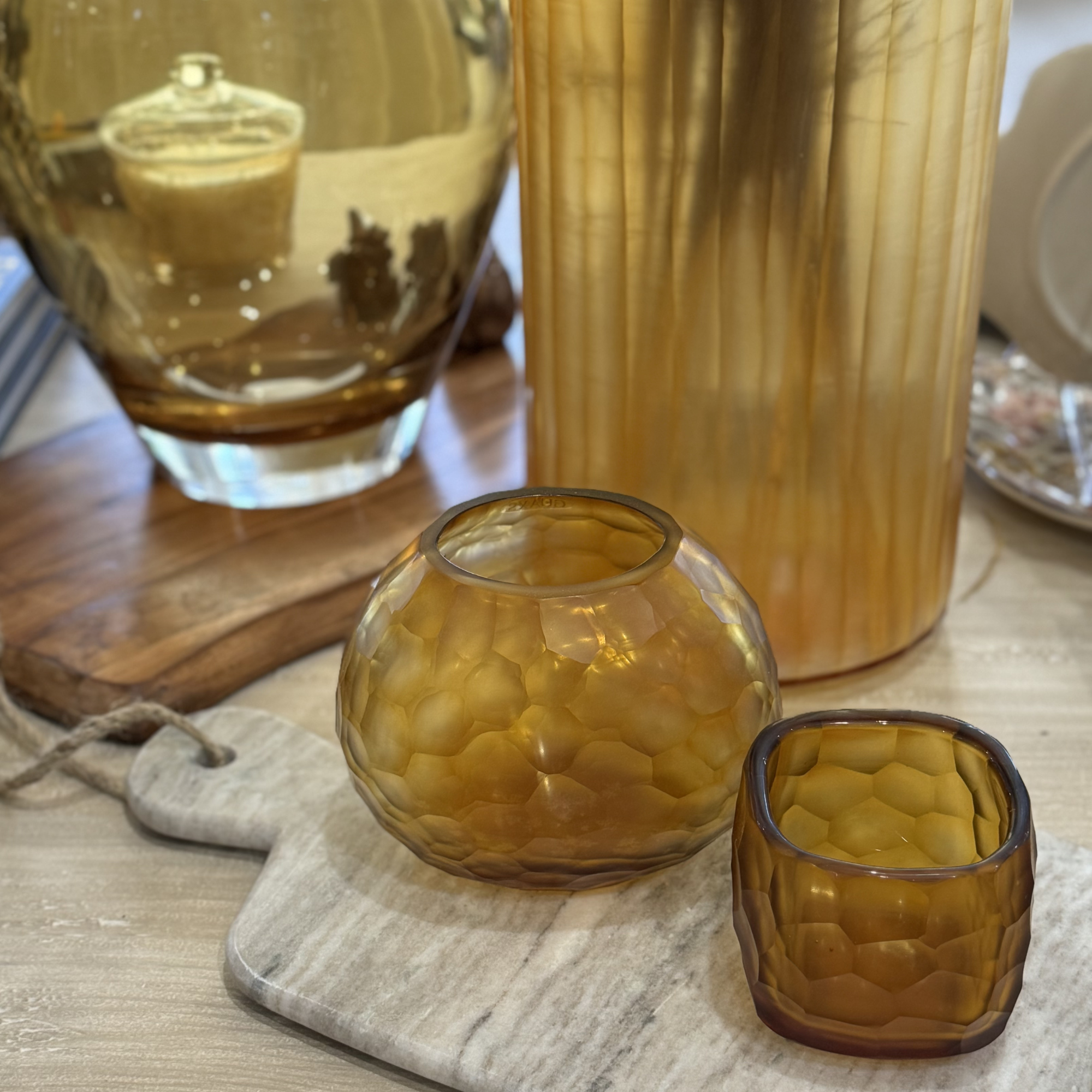 Somba Vase - Clear / Gold