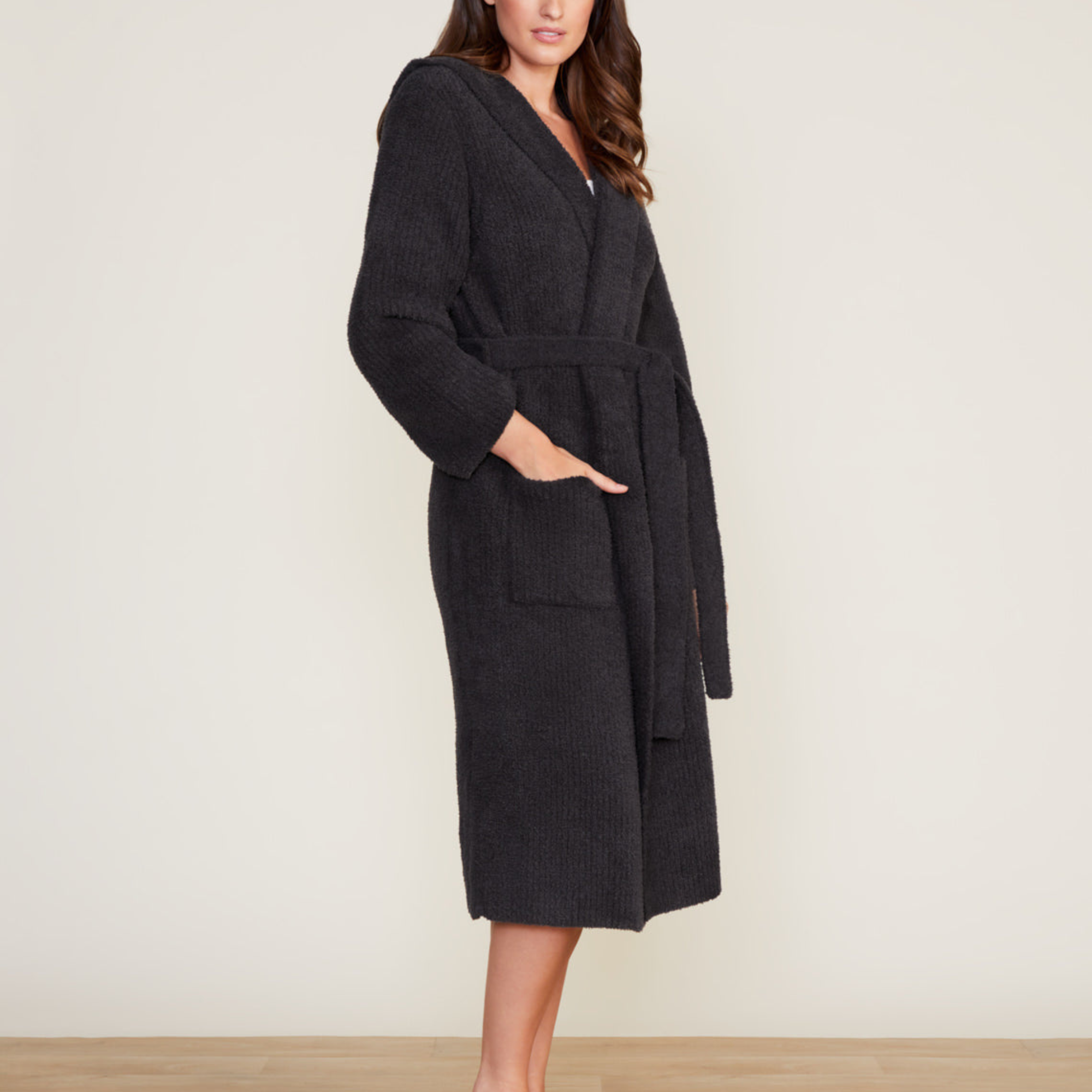 #color_Carbon | CozyChic Ribbed Hooded Robe