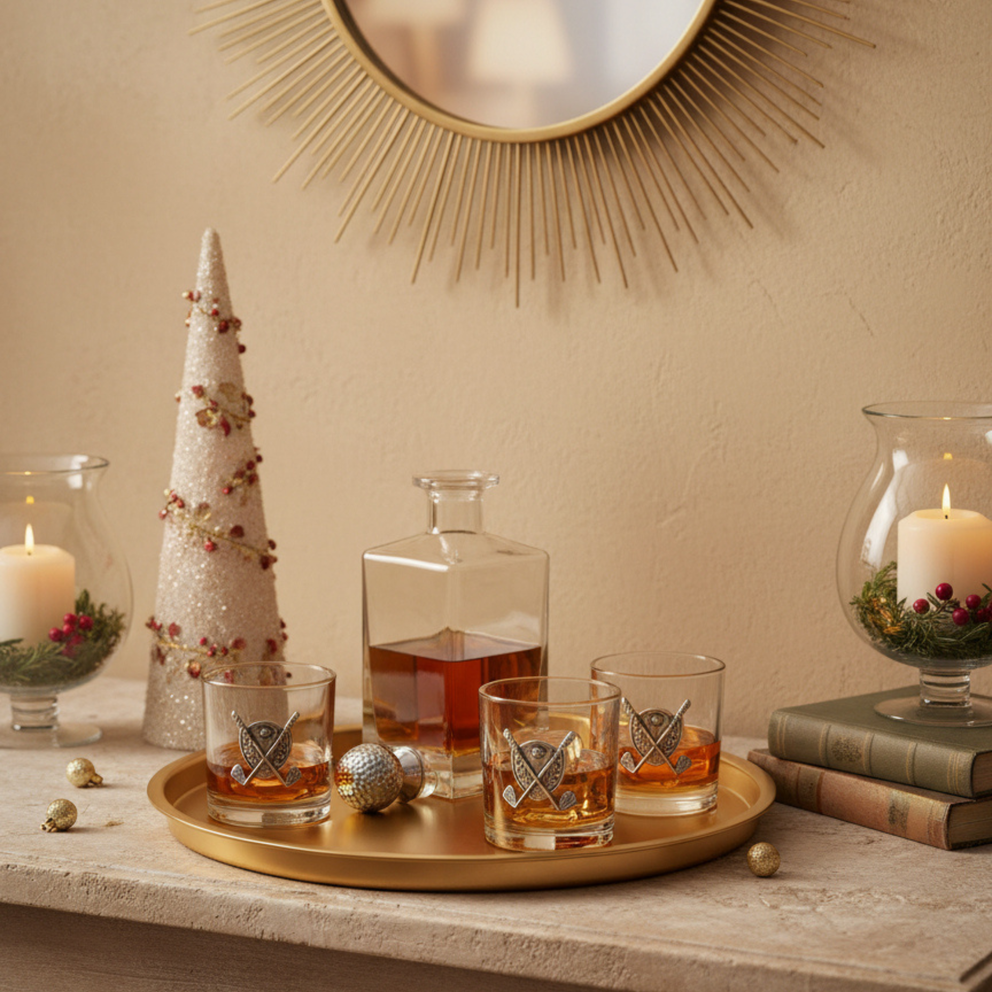 Golf Decanter Set with 2 Glasses