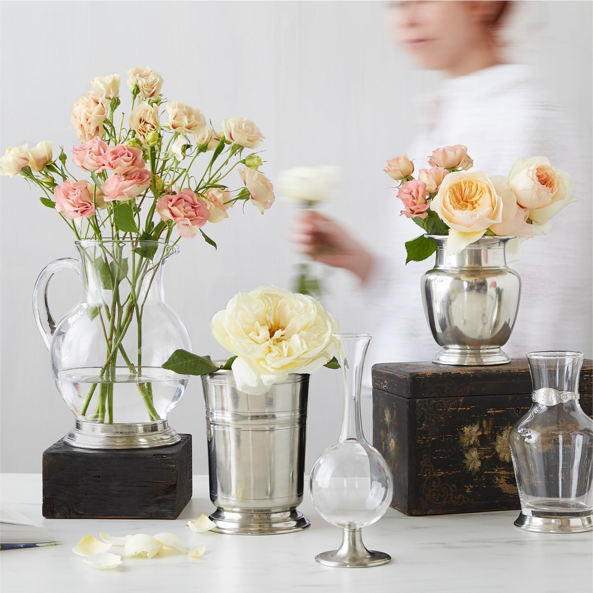 Pewter Glass Pitcher