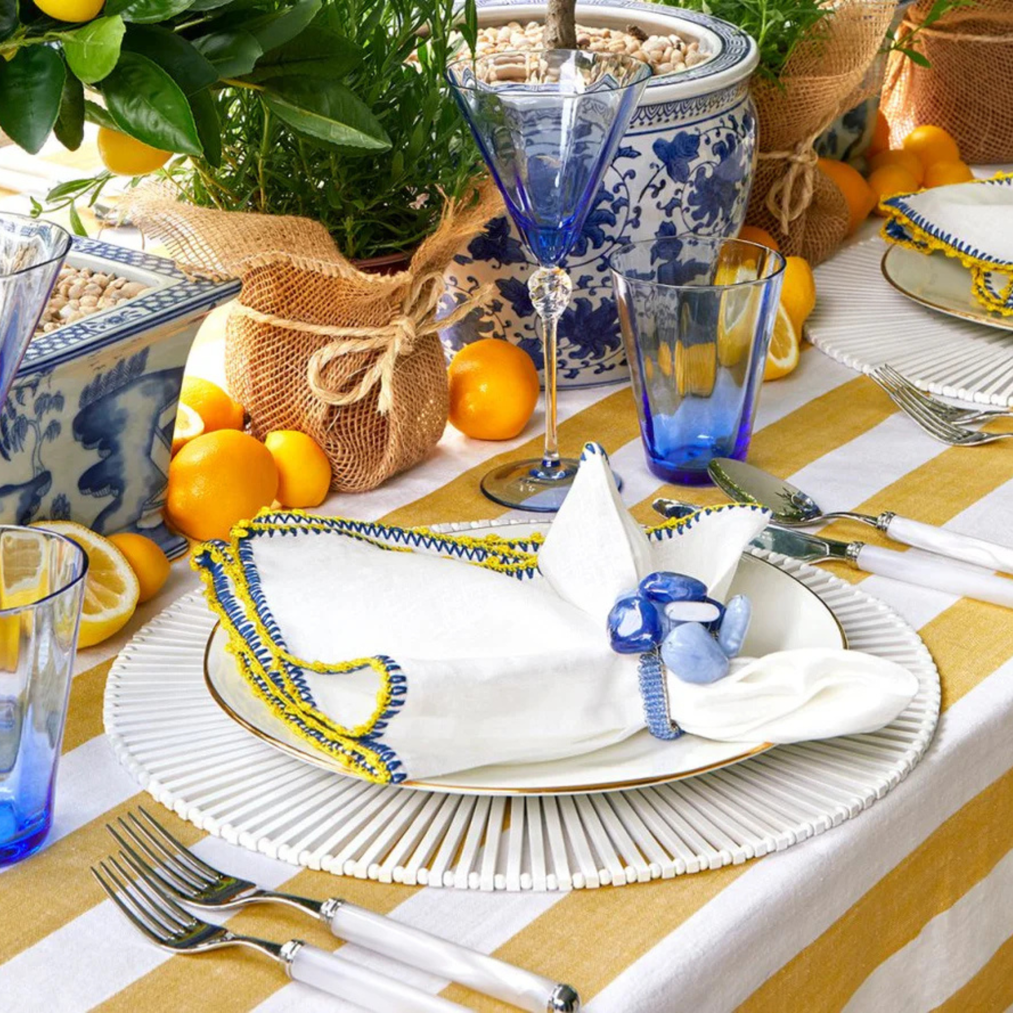 Sea Stone Napkin Rings - Set of 4