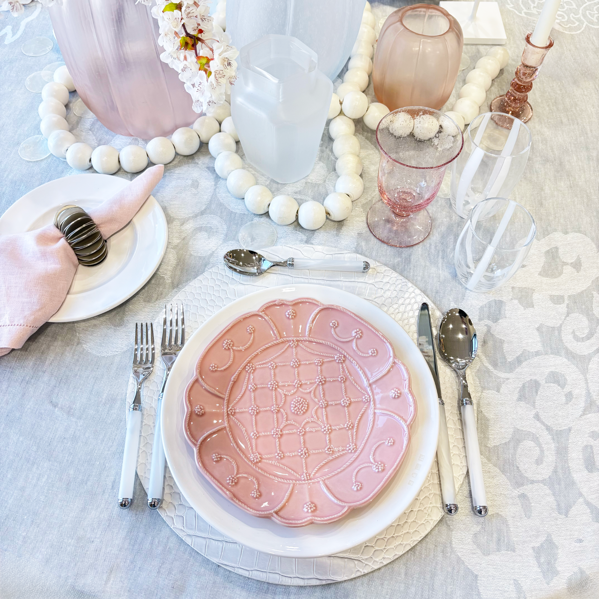 Jardin Du Monde Dessert/Salad Plate - Blush - Set of 4