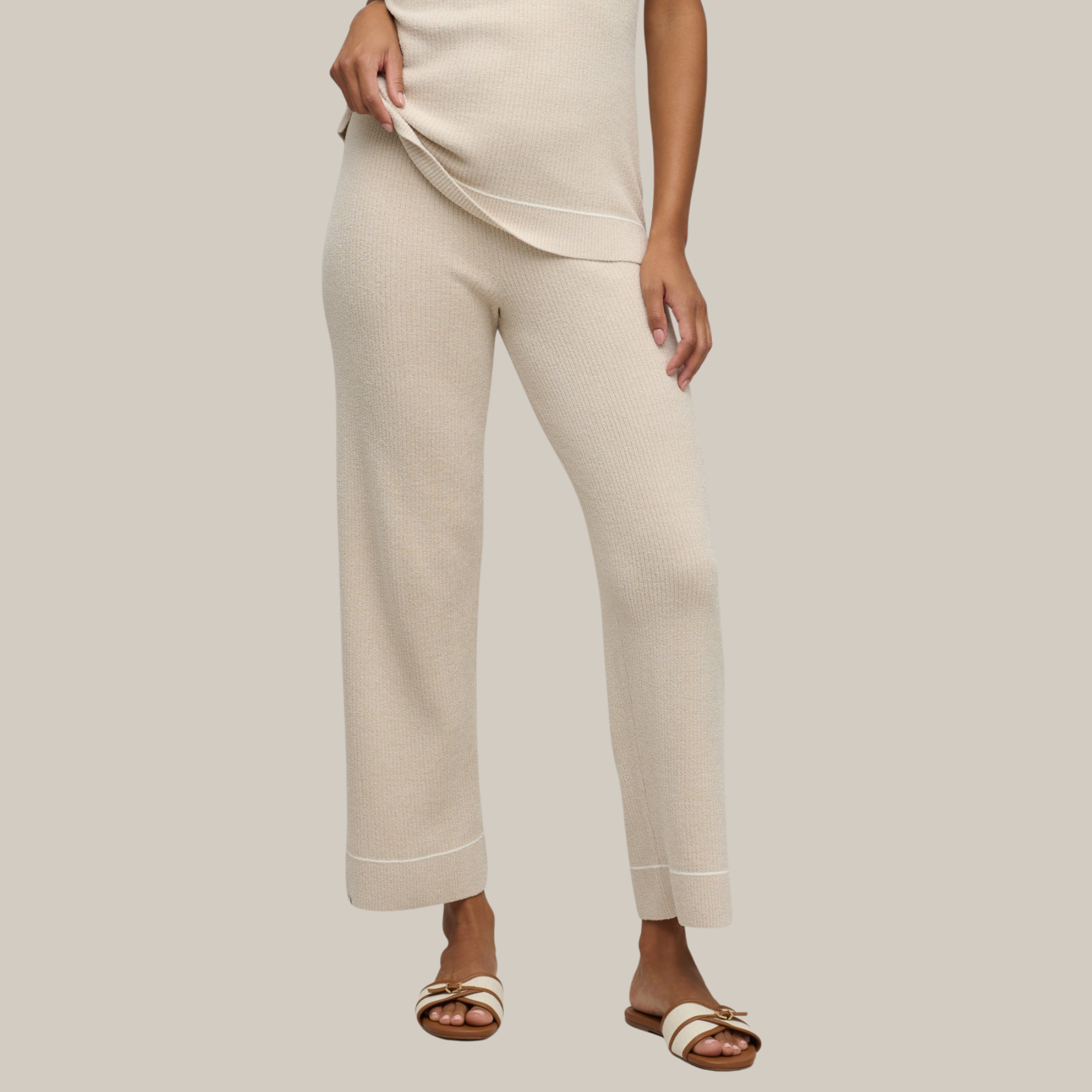 CozyChic Ultra Lite Contrast Stripe Rib Ankle Pant
