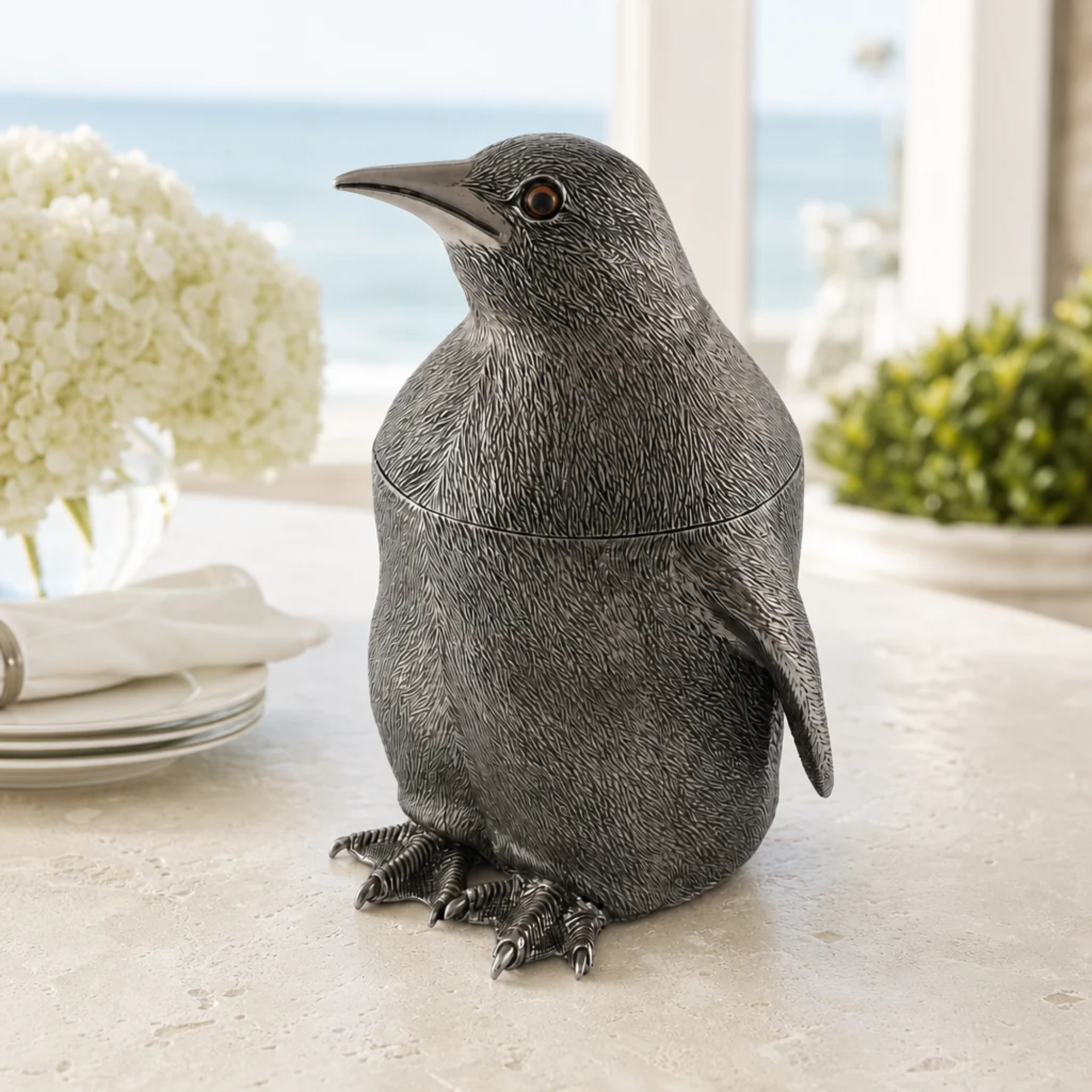 Pewter Penguin Ice Bucket