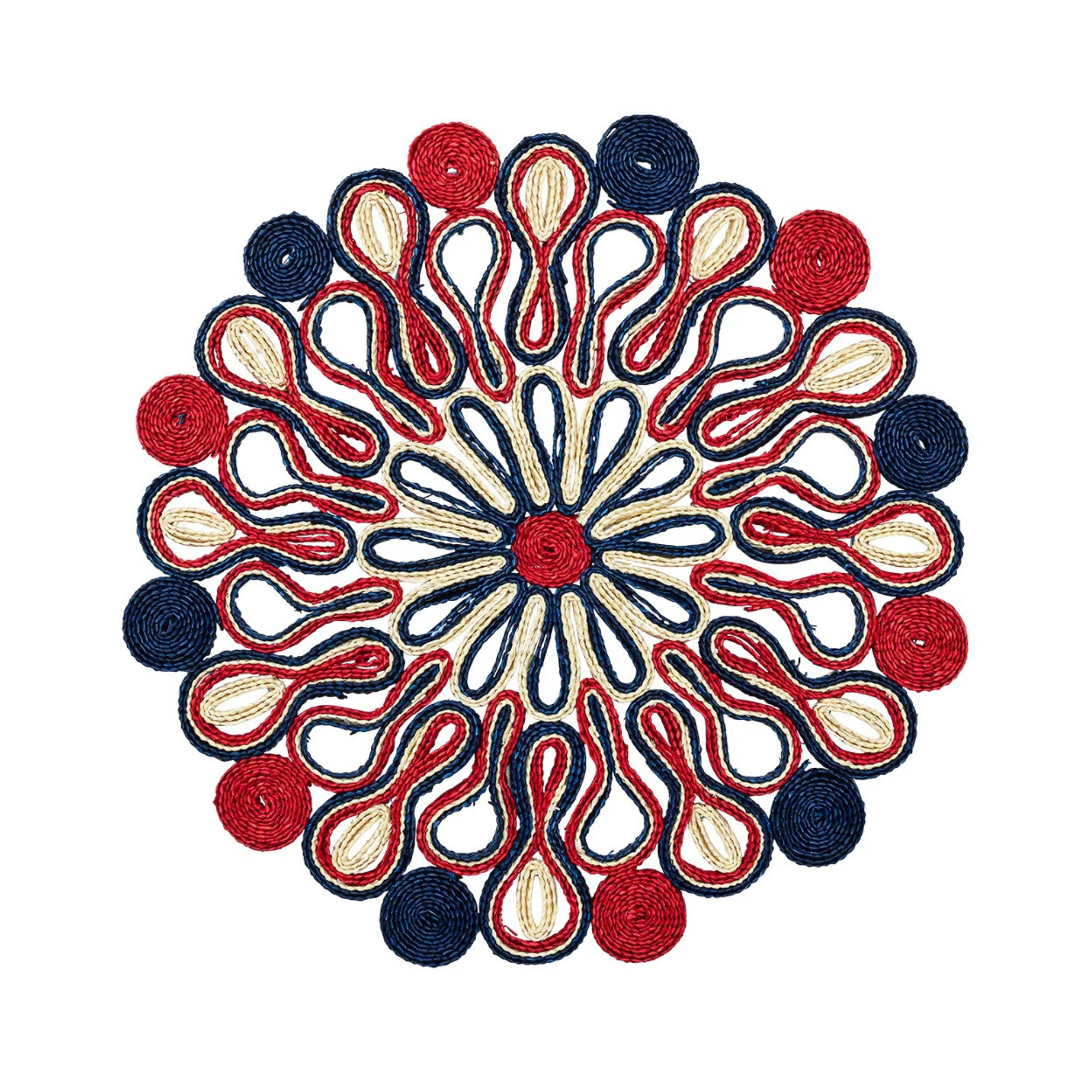 Marisol Placemat in Red, White, & Blue - Set of 4