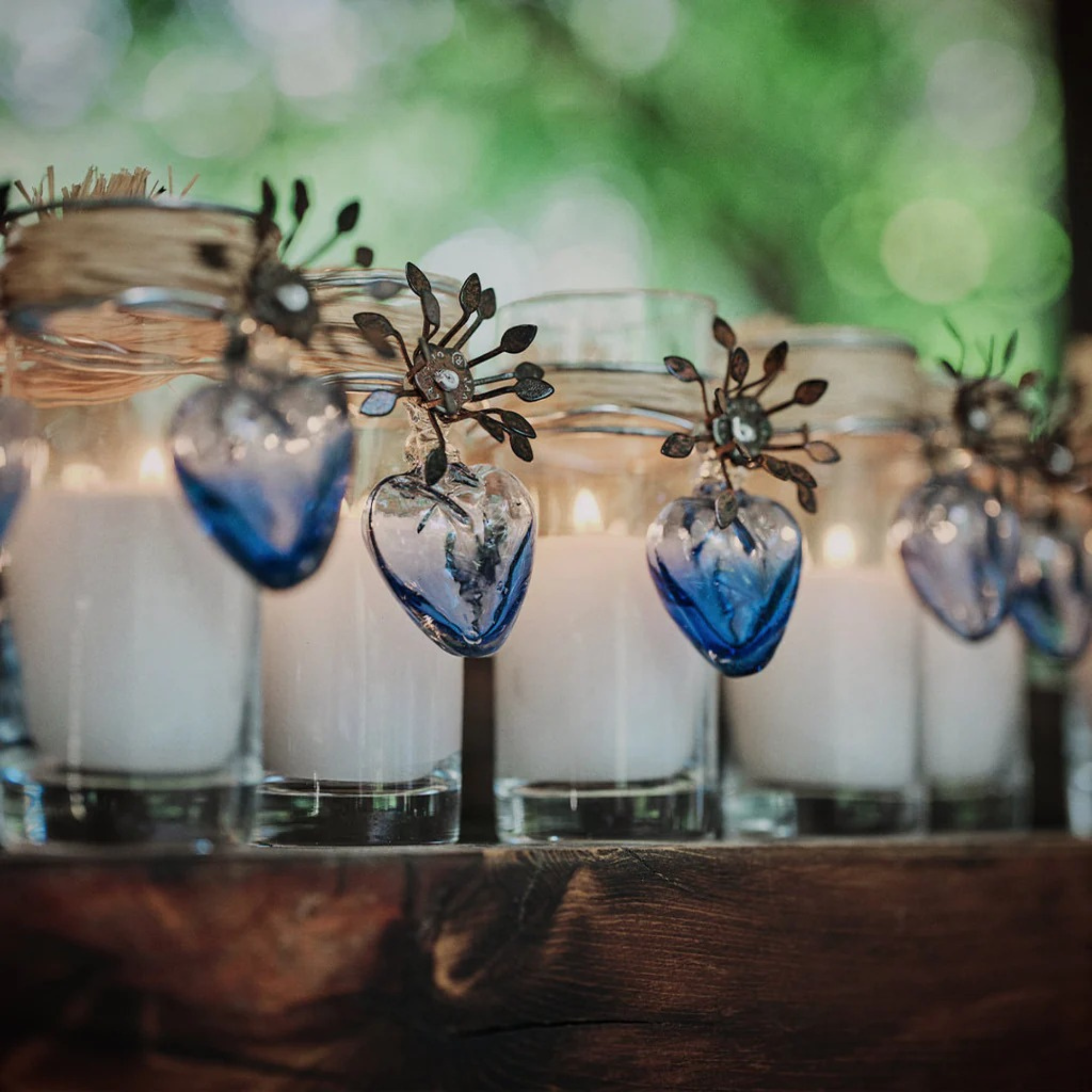 Adelita Sacred Heart Candle with Azure Heart