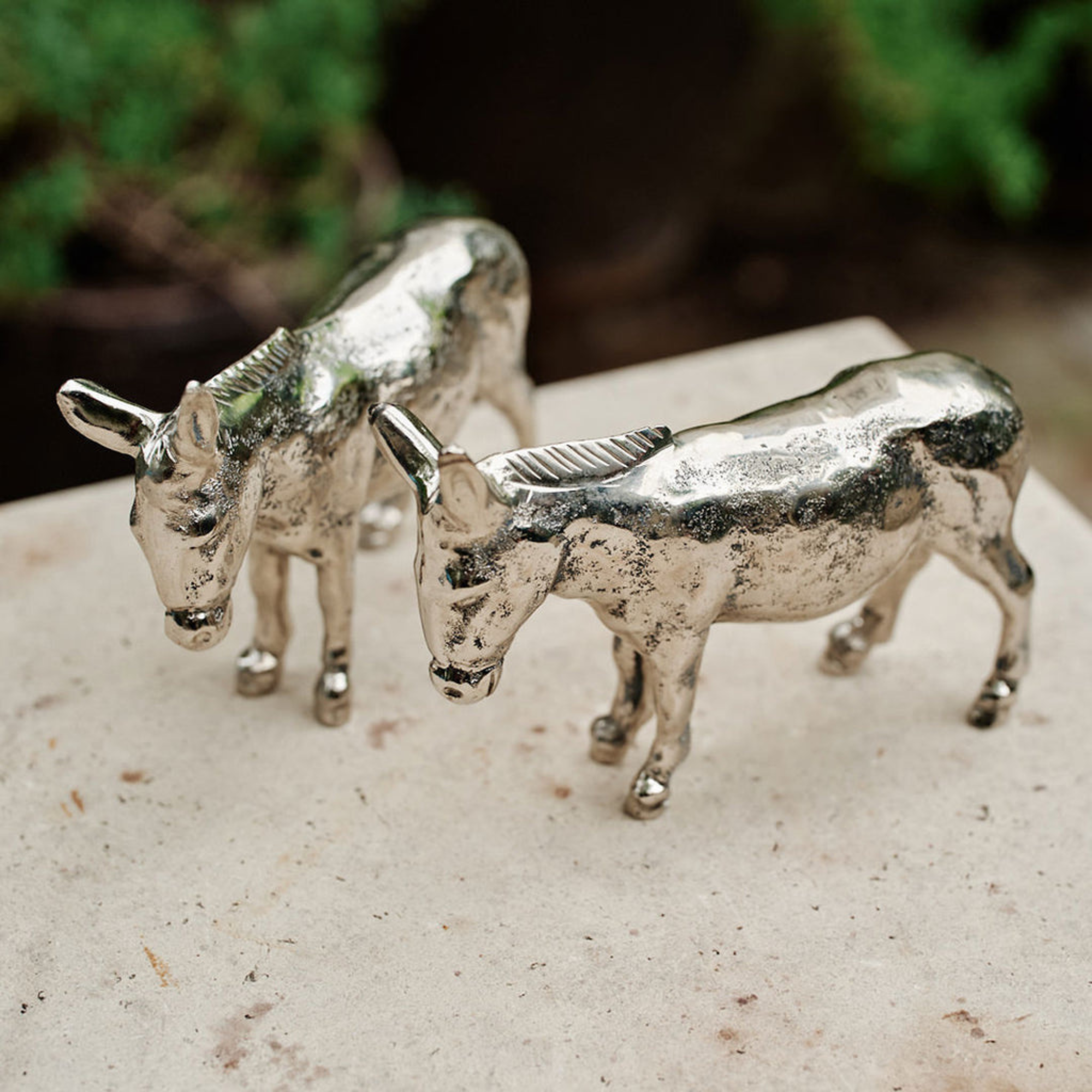 El Burro Donkey Figure in Nickel