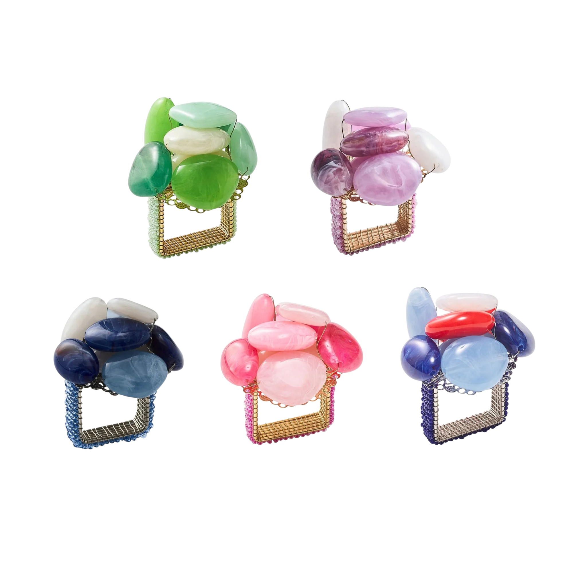 Sea Stone Napkin Rings - Set of 4