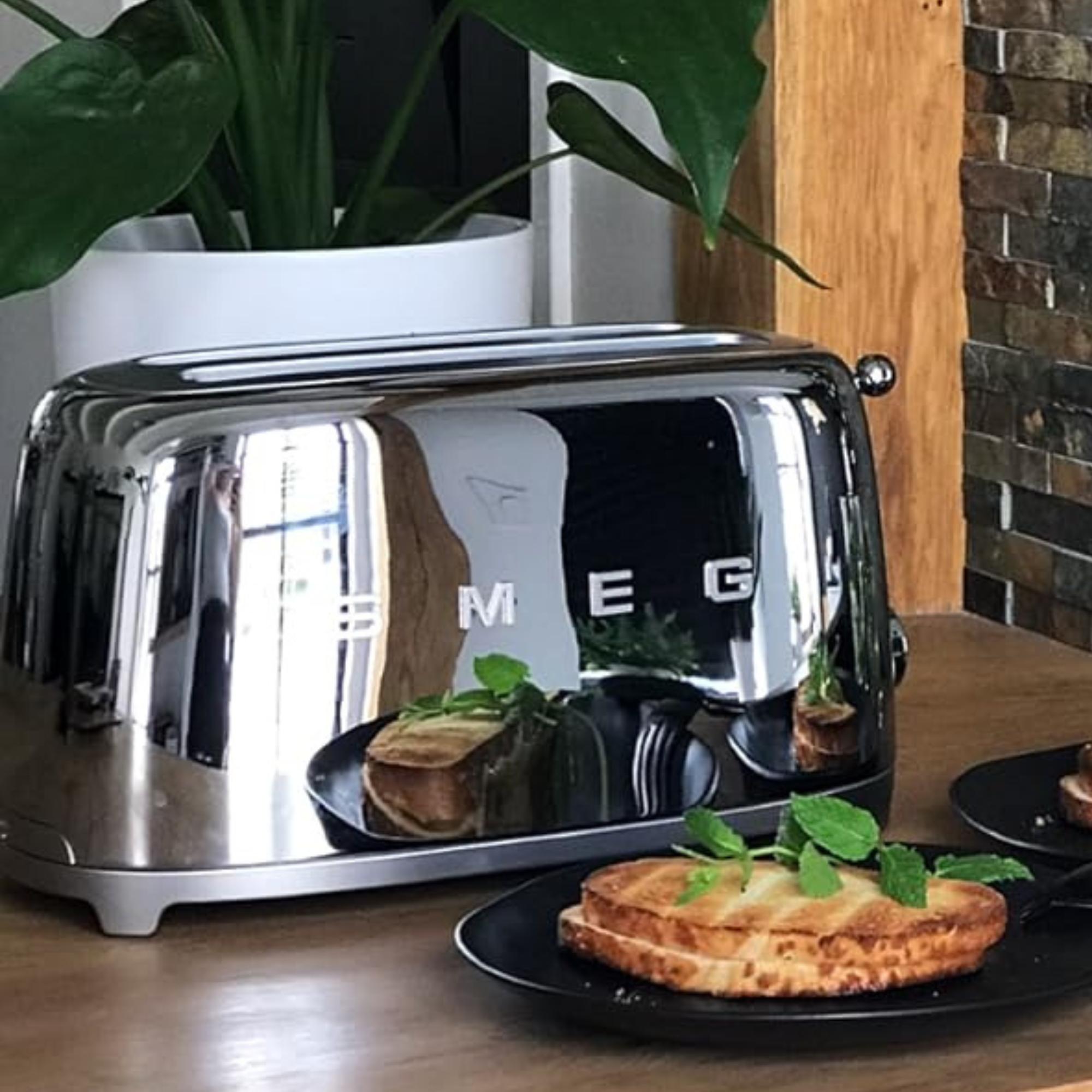 #color_Stainless Steel | 50s Retro Style 4 Slice Toaster