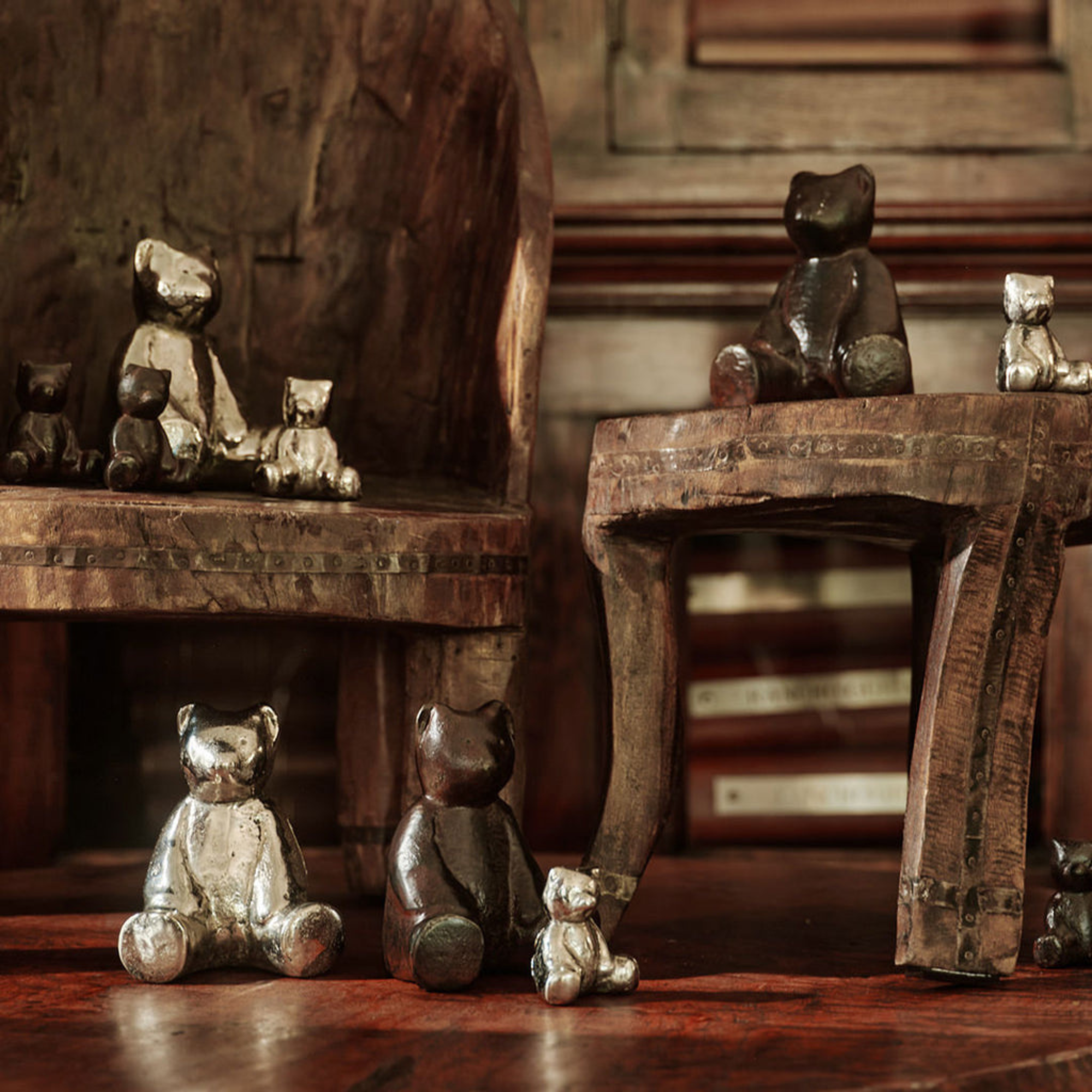 Mama Osa Bear Figure in Nickel