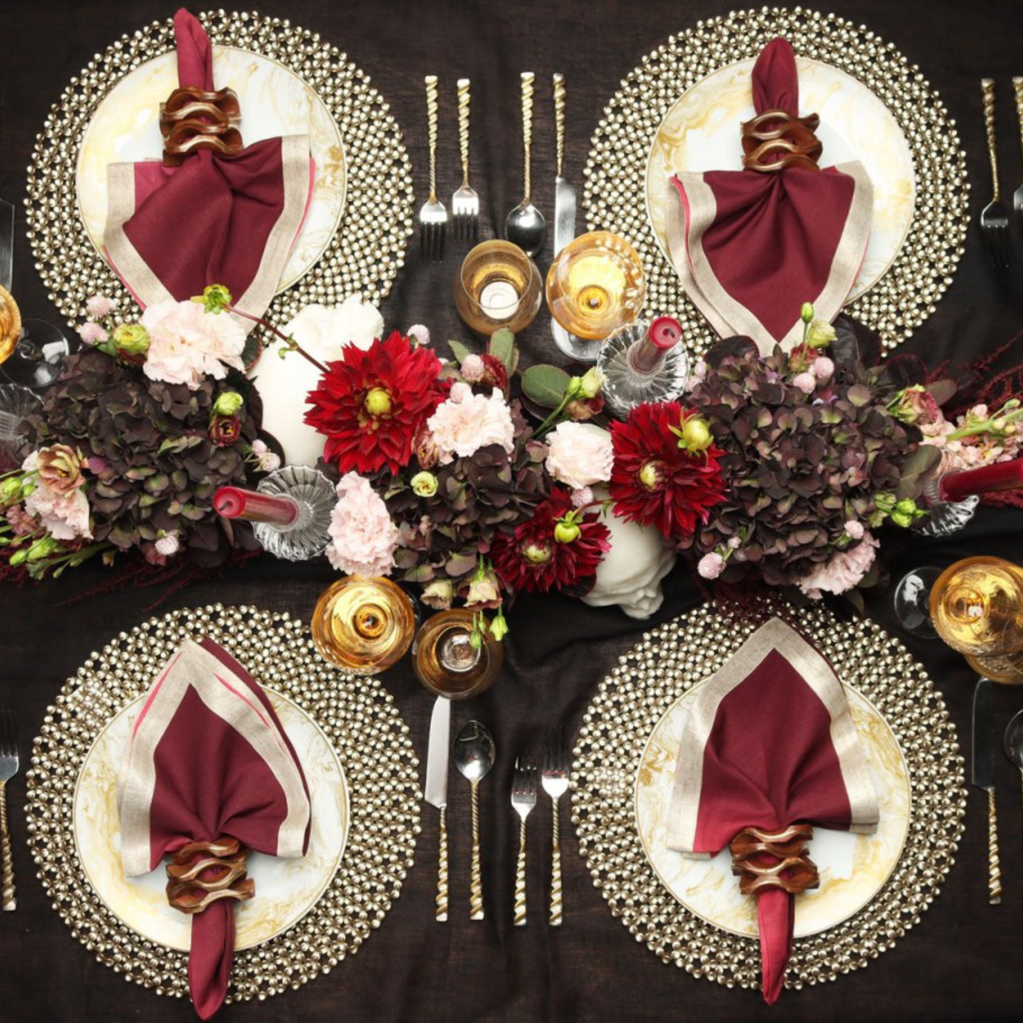 Dip Dye Napkins in Berry & Plum - Set of 4