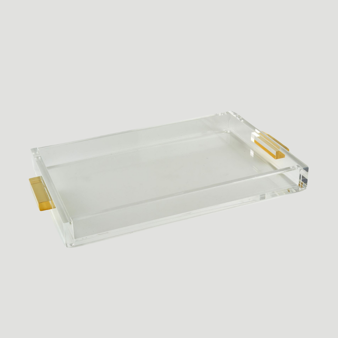 Iomoi Lucite Acrylic hotsell Tray with Golden Handles in Red and Clear combination