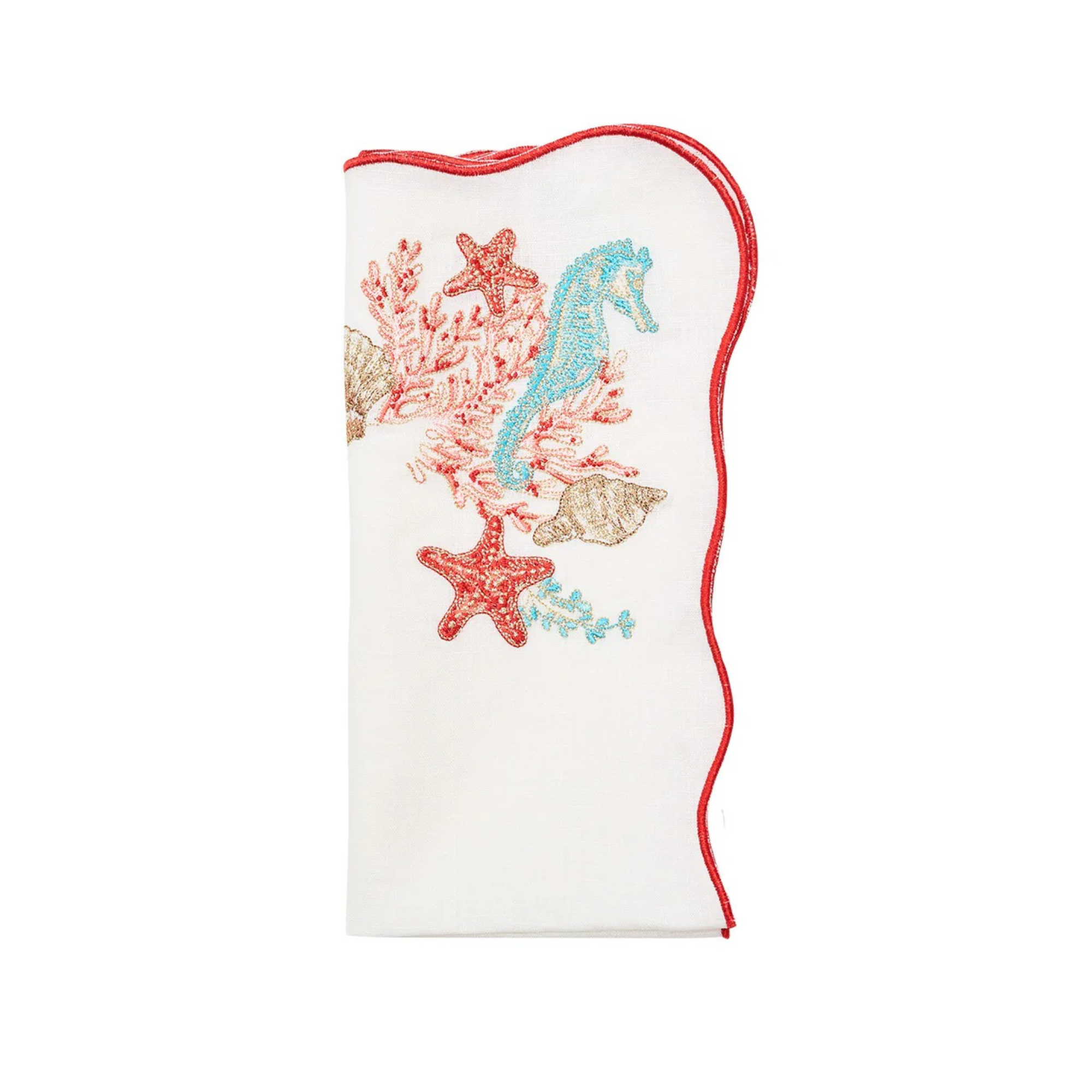 Marina Napkin in White & Multi - Set of 4