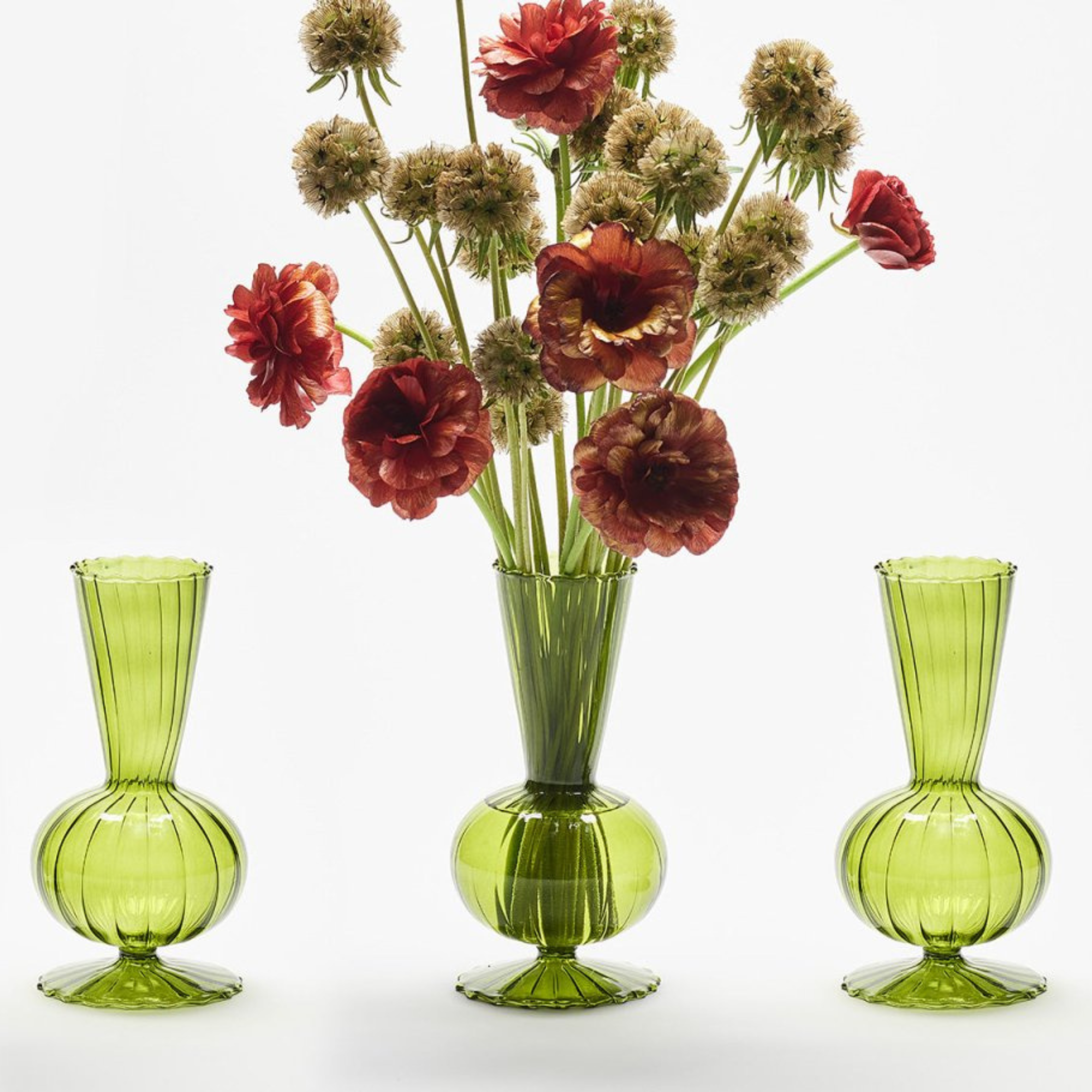 Tess Bud Vase in Olive - Set of 3