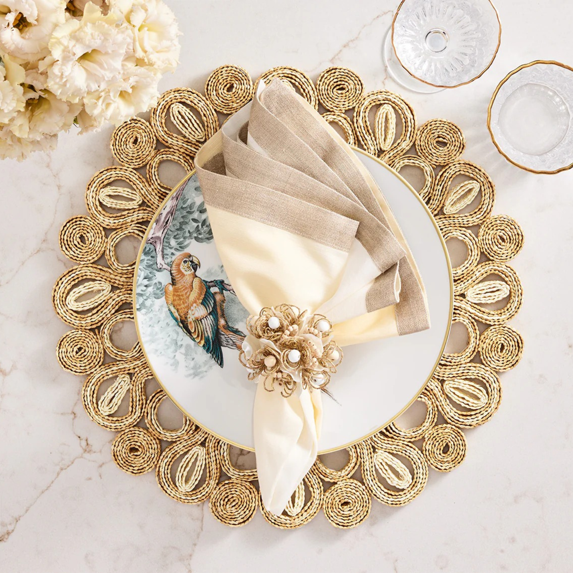Marisol Placemat in Ivory & Natural - Set of 4