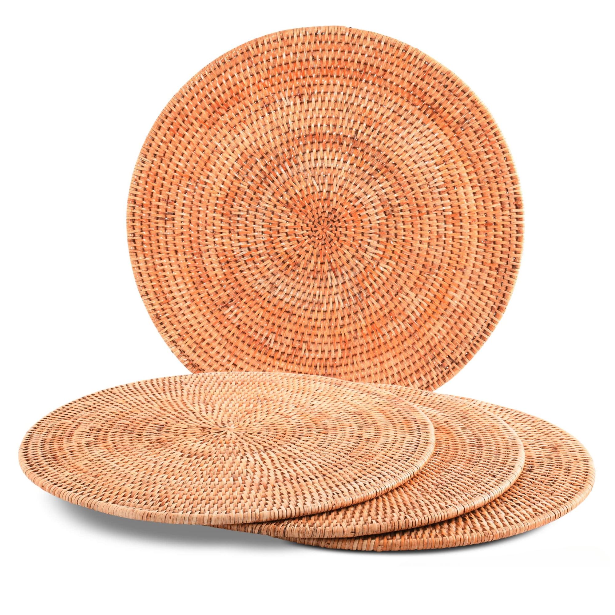 Hand Woven Wicker Rattan Round Placemat - Set of 4