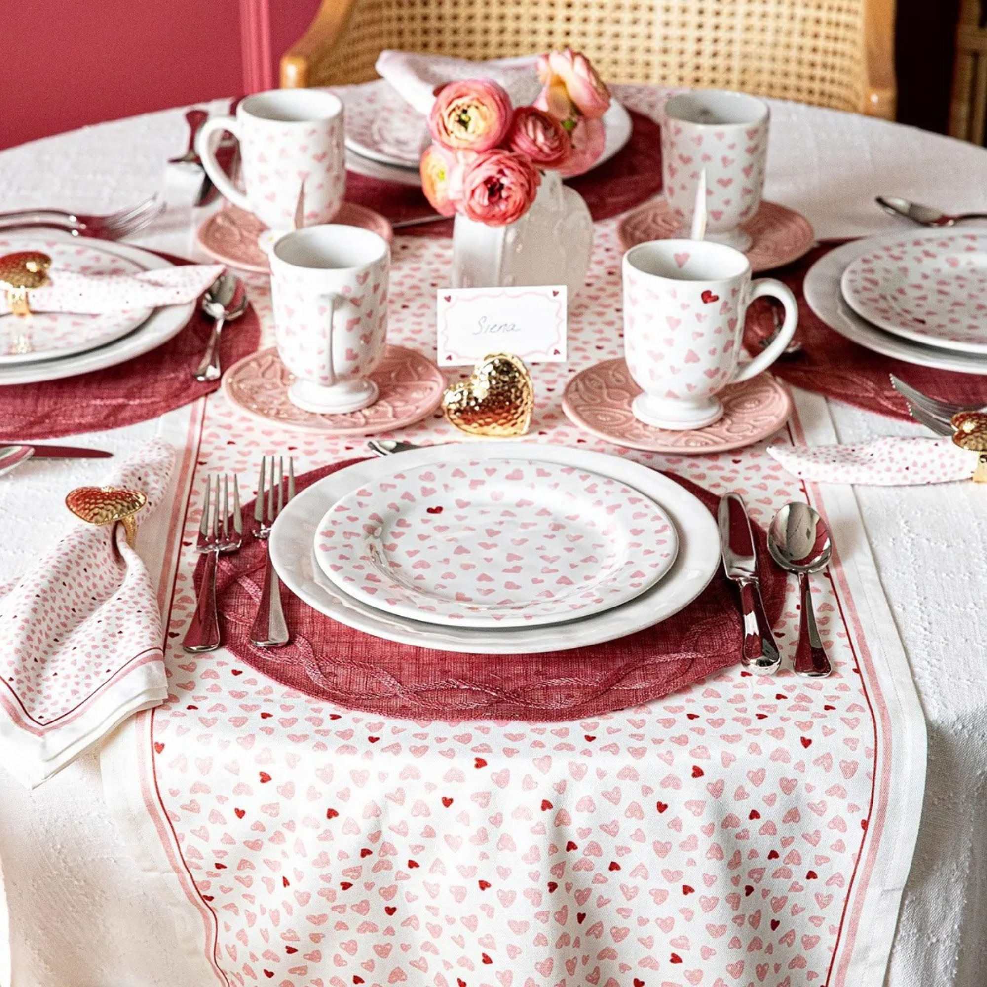 Love You More Table Runner 18" x 90" - Pink