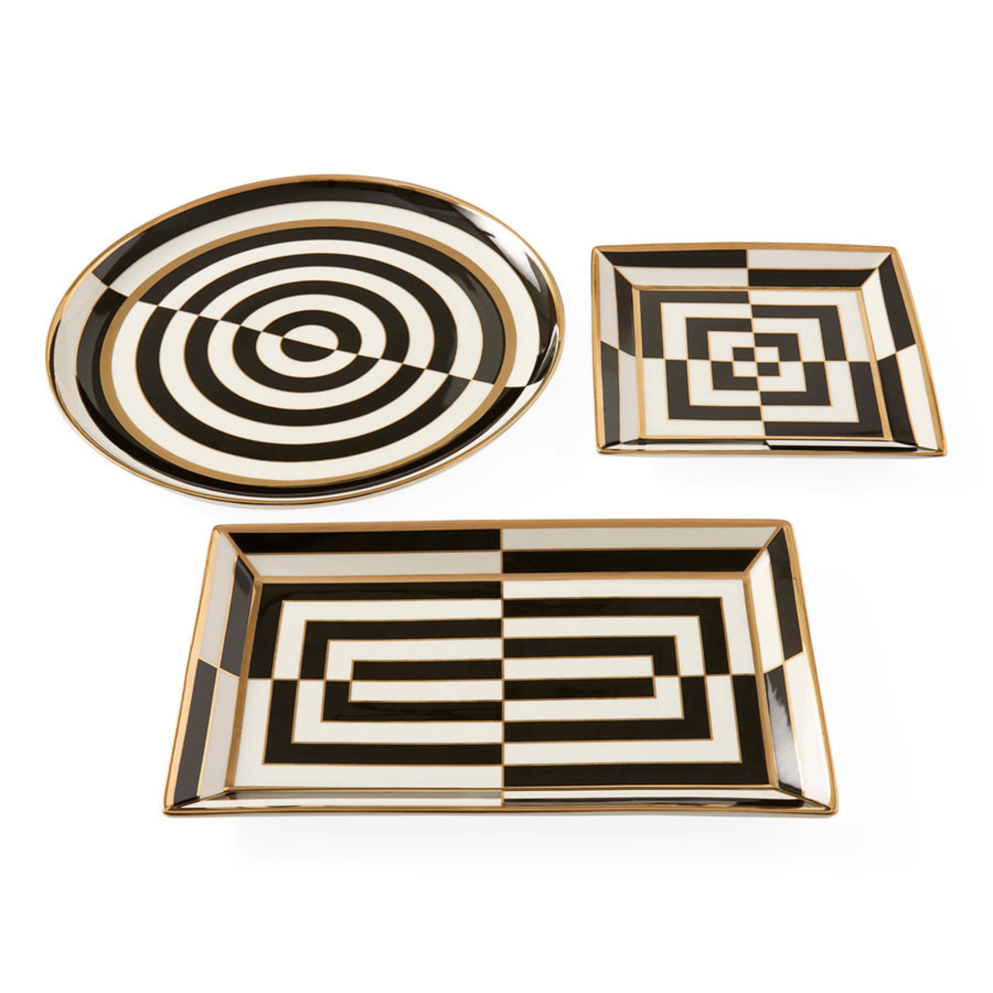 Op Art Round Serving Tray