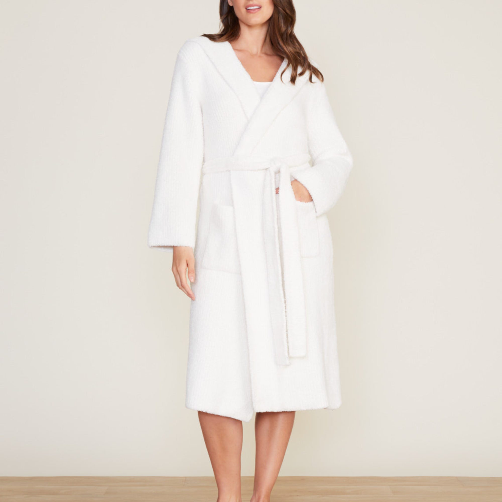 #color_Cream | CozyChic Ribbed Hooded Robe