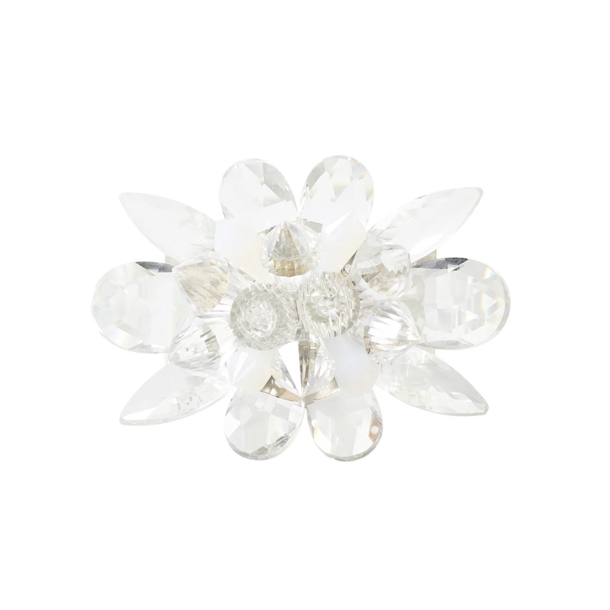 Spectra Napkin Ring in Clear & White - Set of 4