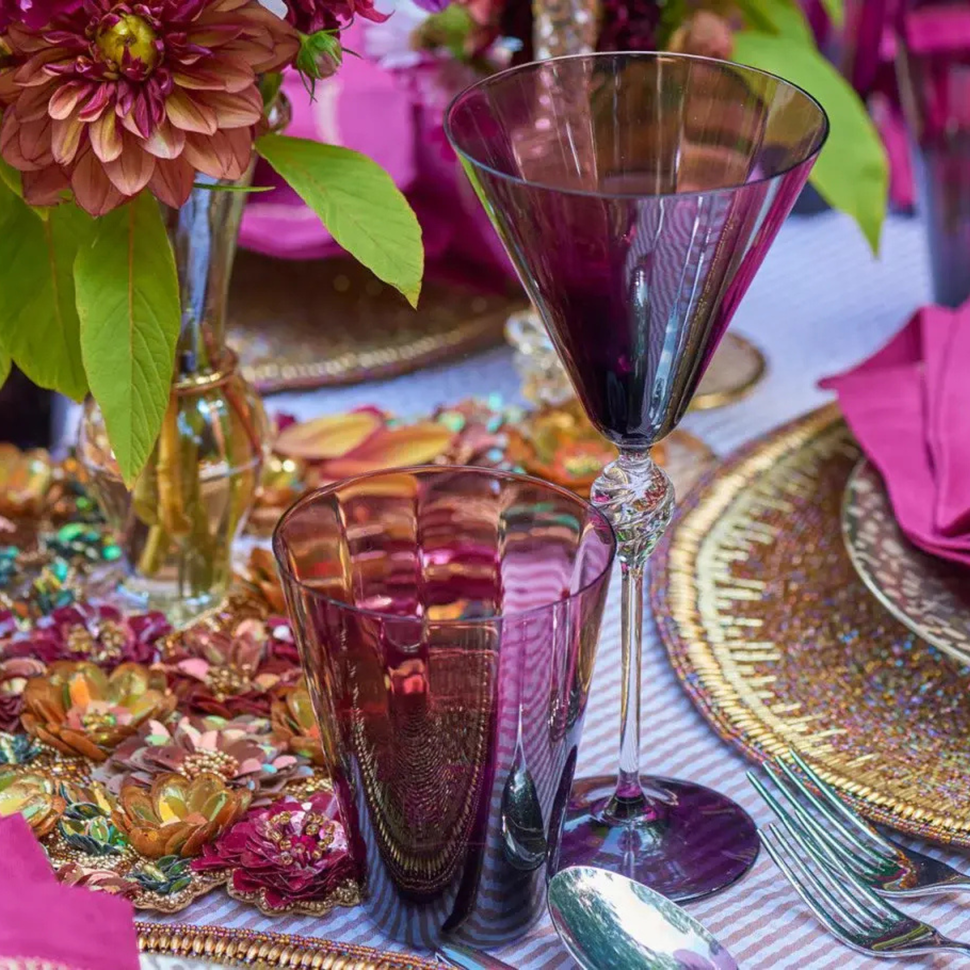 Daphne Wine Glass in Amethyst - Set of 4