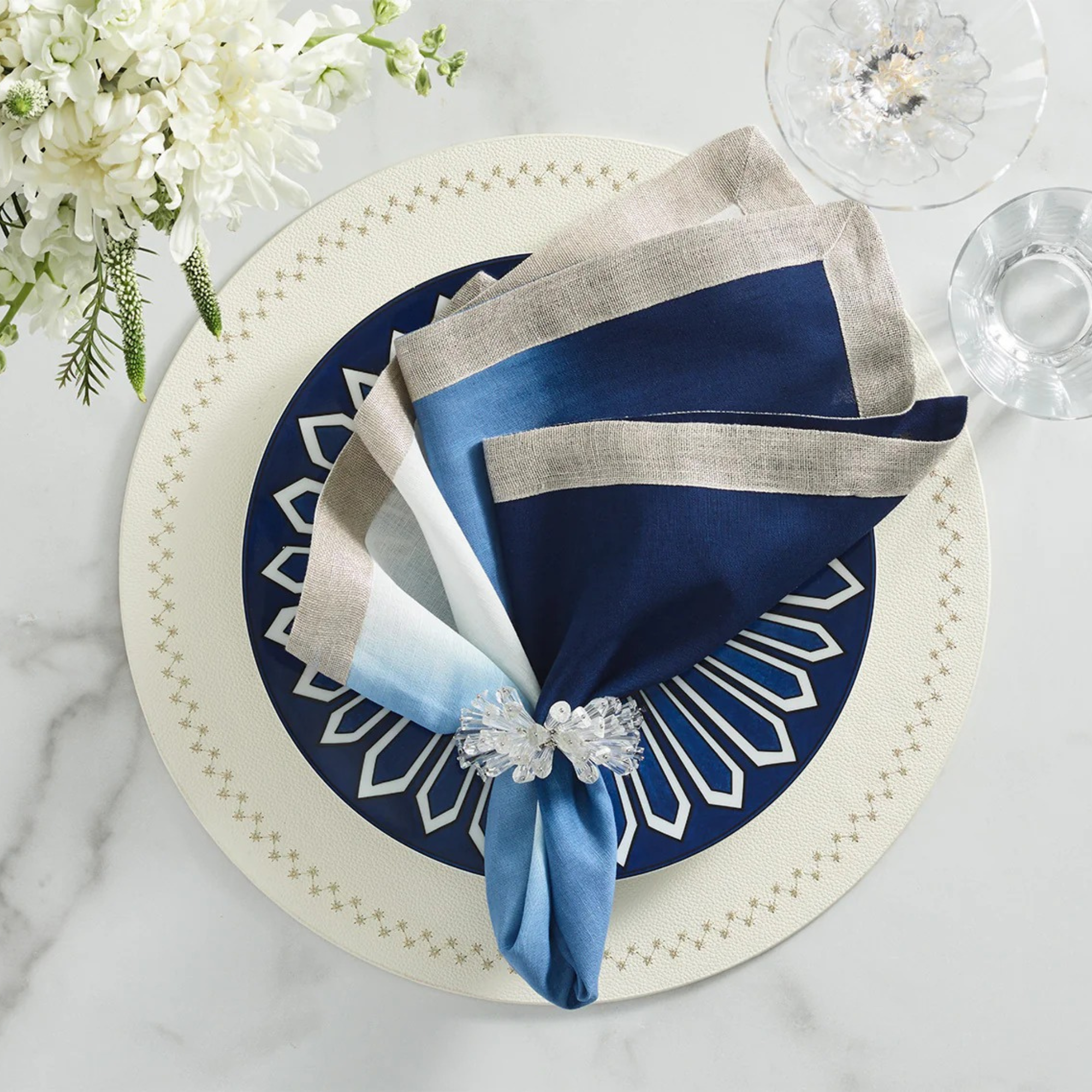 Dazzle Napkin Ring in Crystal - Set of 4