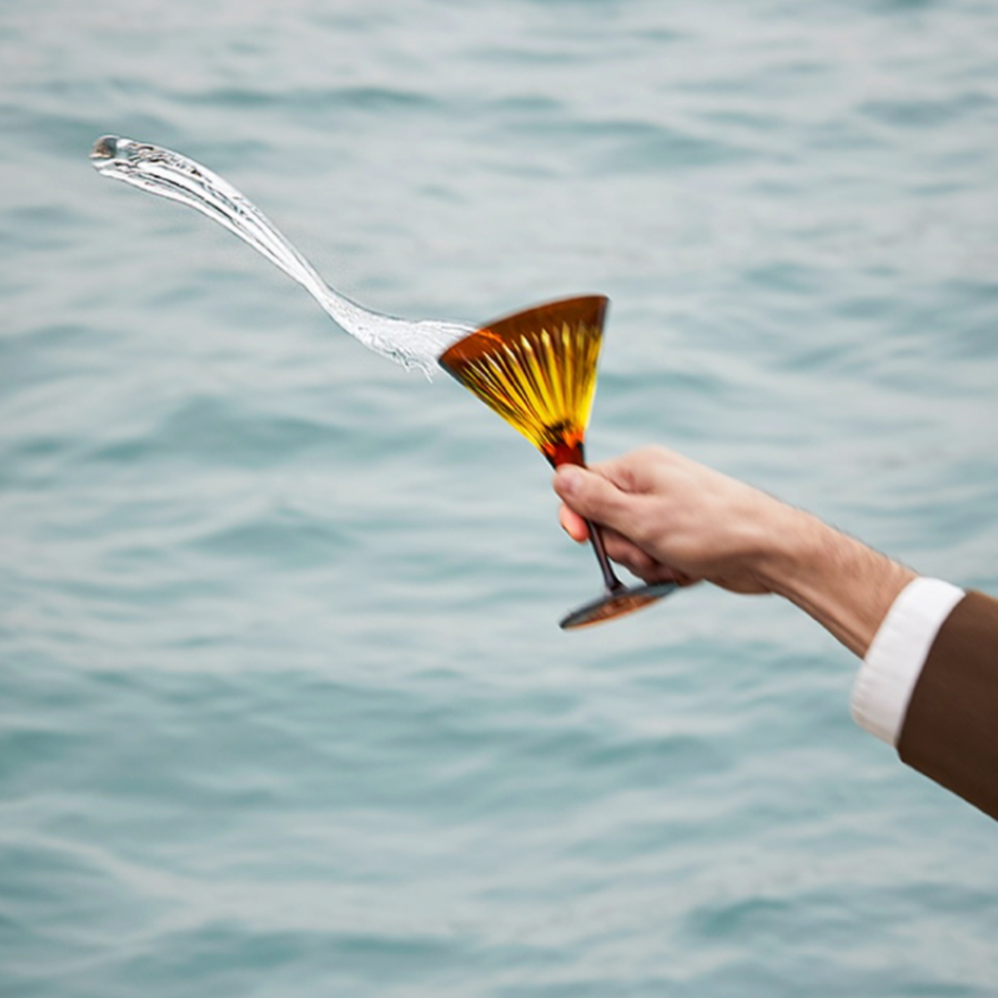 Prism Martini Glasses Amber - Set of 4