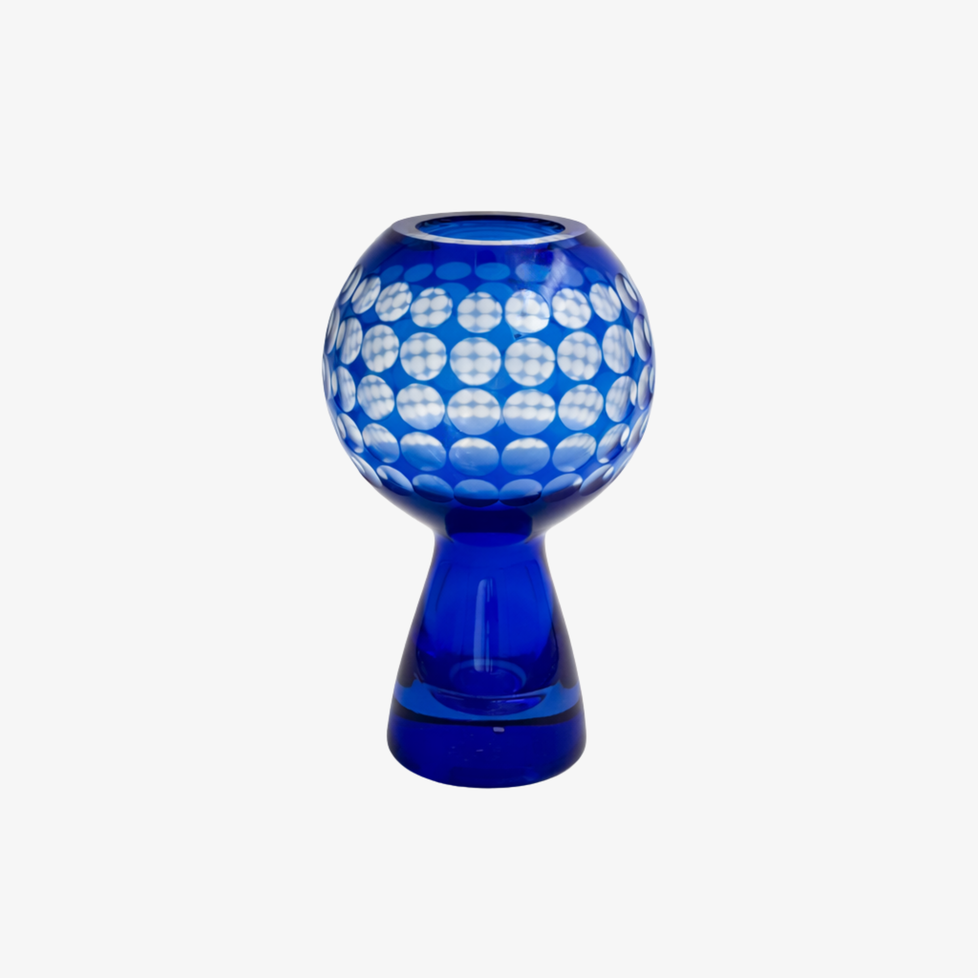 Vintage Cobalt Sphere Vase with Dots
