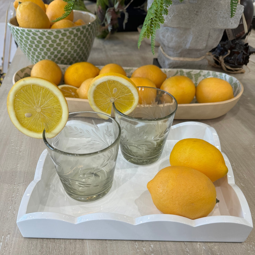 Small White Scalloped Edge Tray