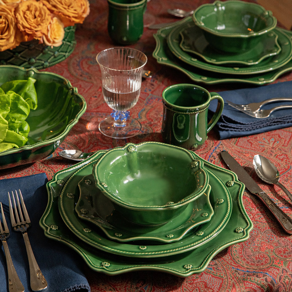 Berry & Thread Dinner Plate Basil - Set of 4