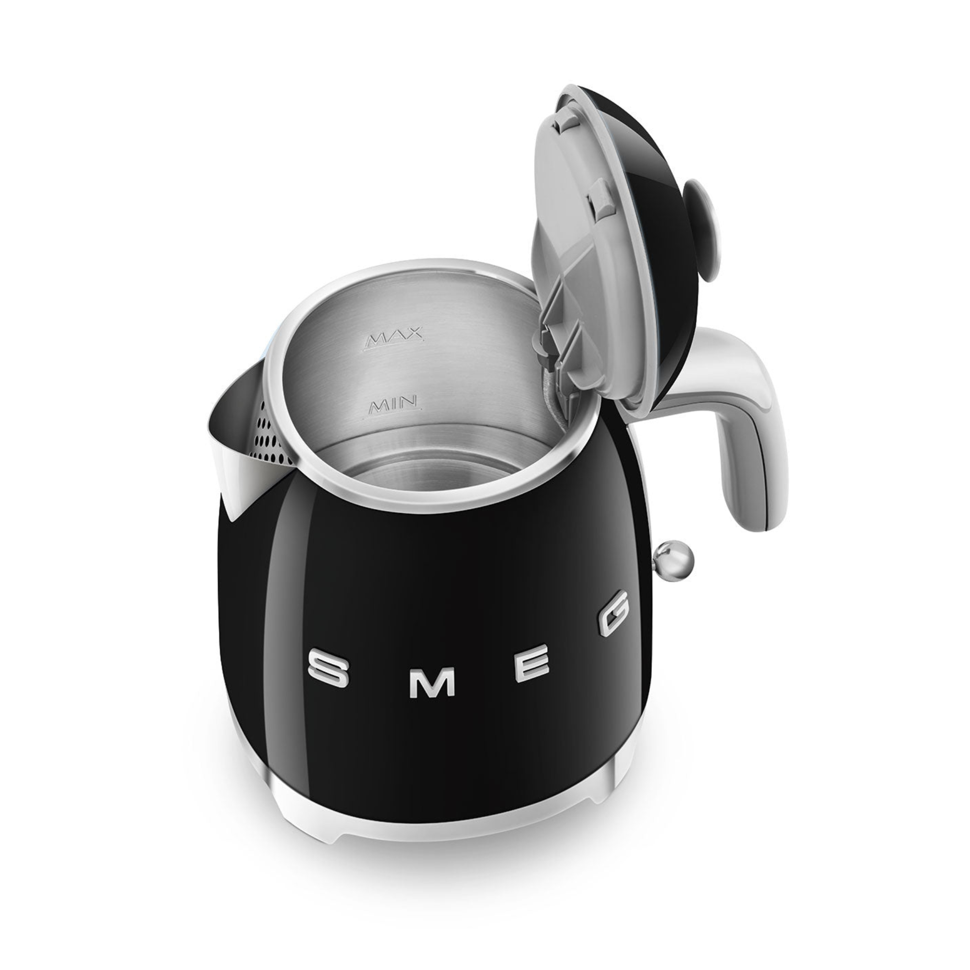 #color_Glossy Black | 50s Retro Style Electric Mini Kettle