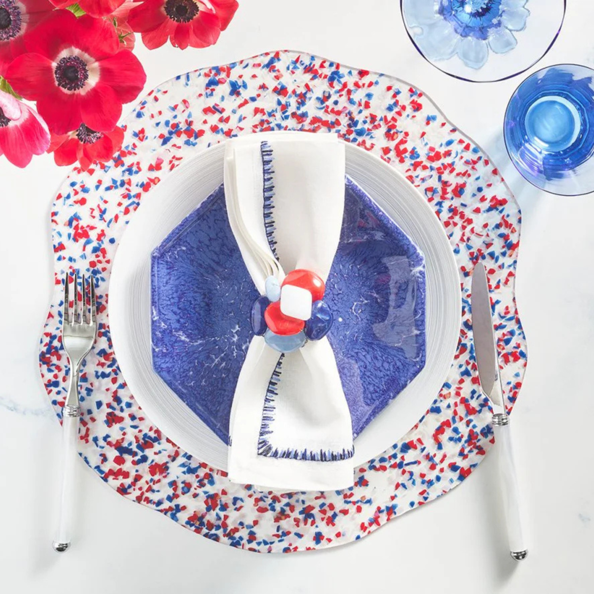 Sea Stone Napkin Rings - Set of 4