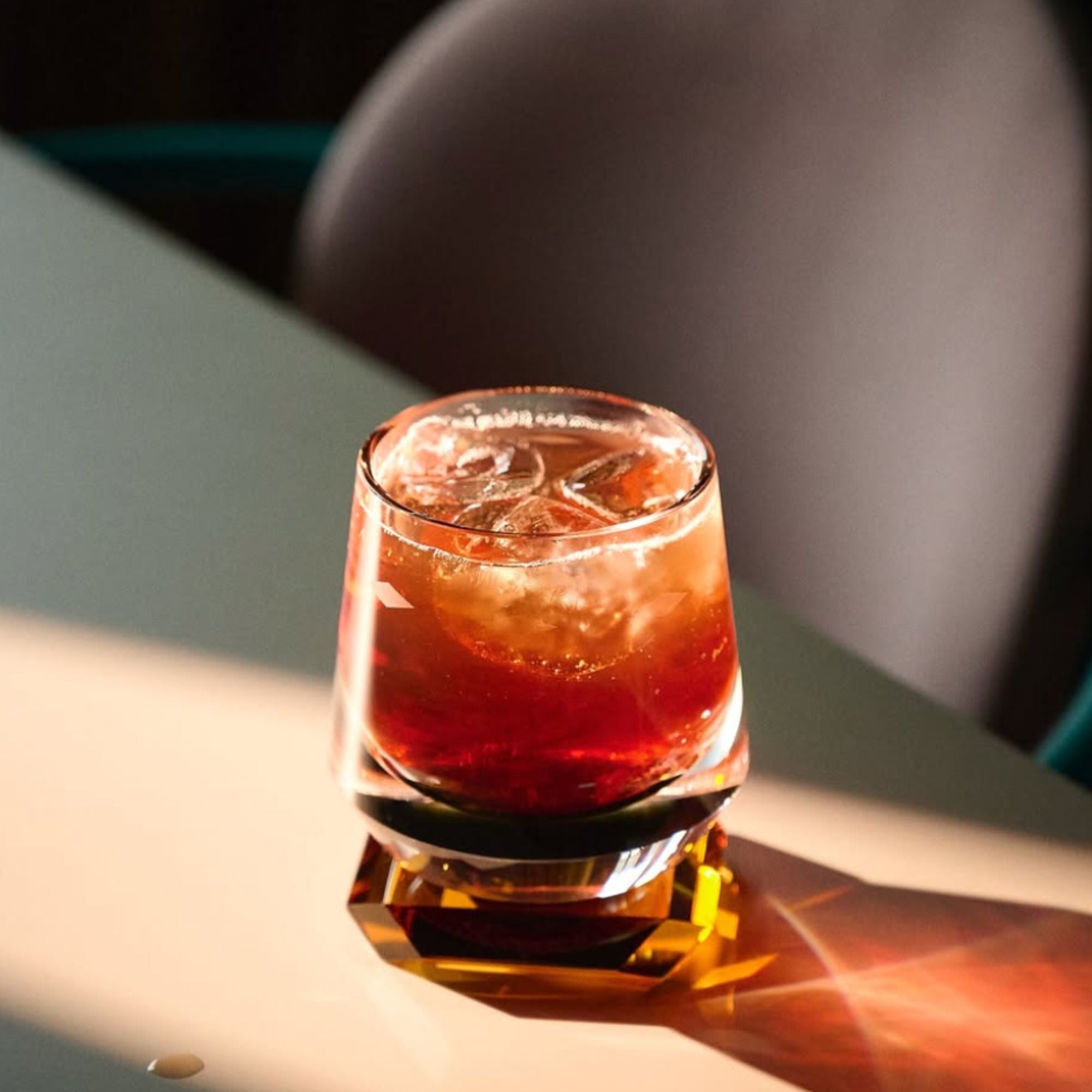 Whimsy Amber Whiskey Glasses - Set of 2