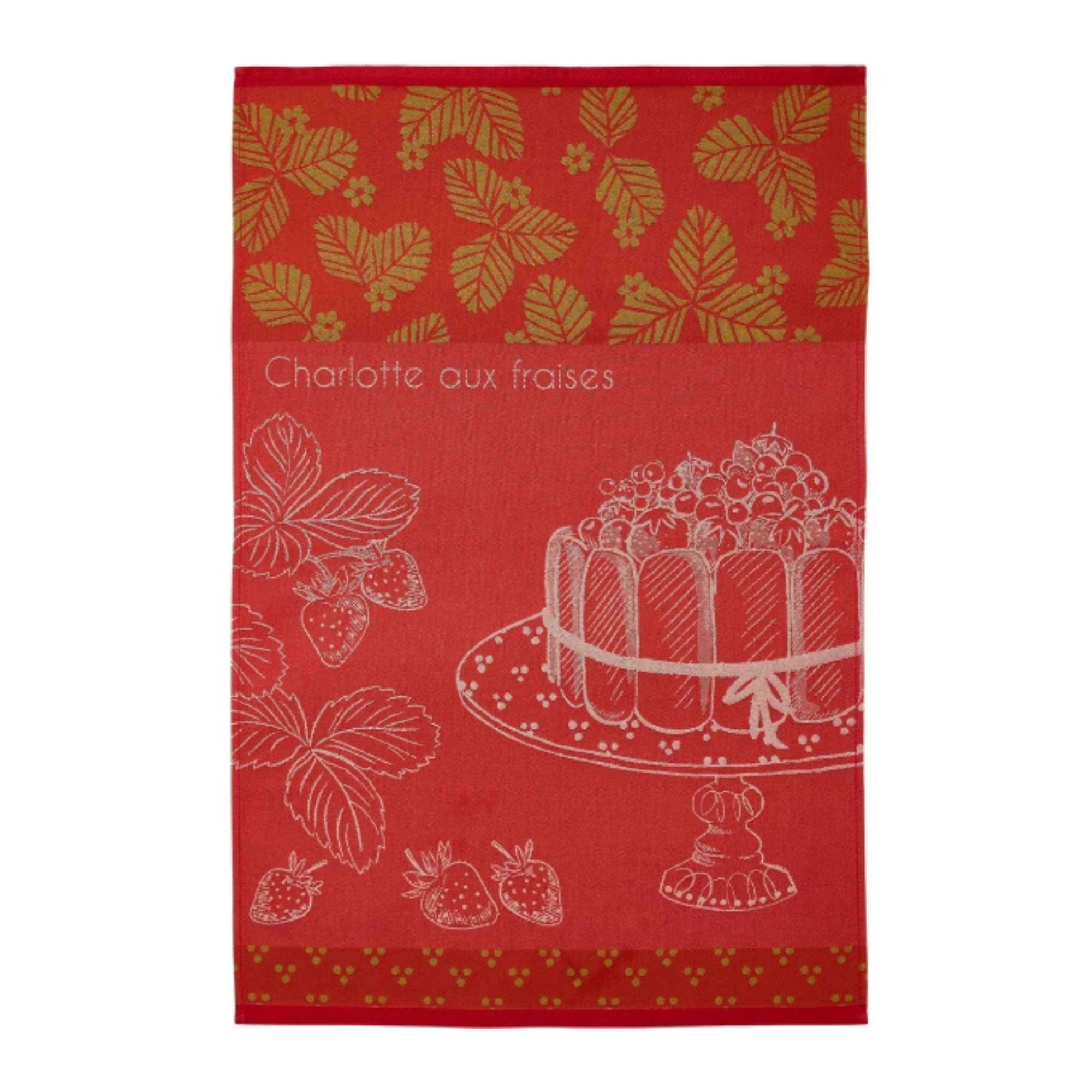 Coucke Strawberry Charlotte Cake Tea Towel - Set of 2