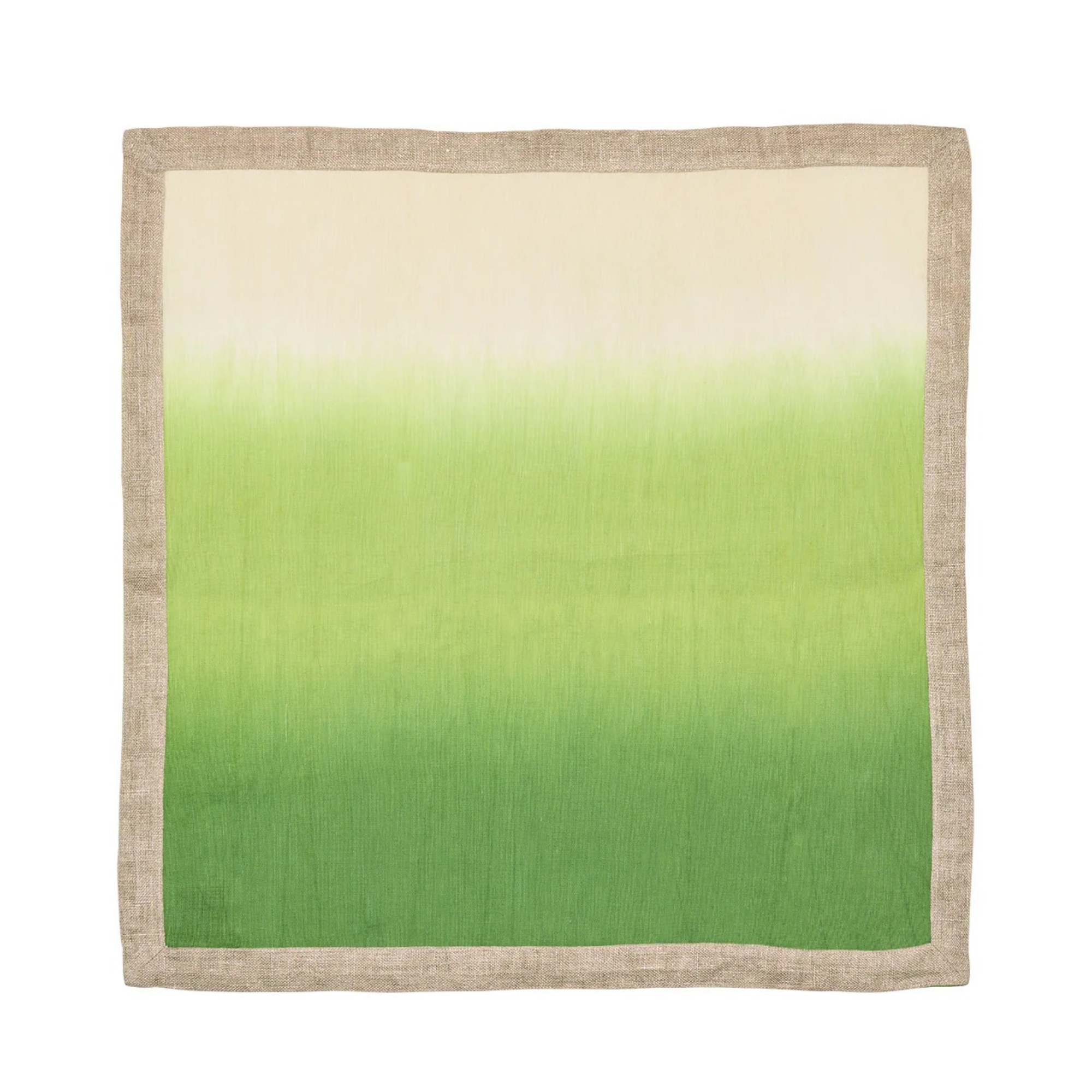 Dip Dye Napkin in Natural & Green - Set of 4