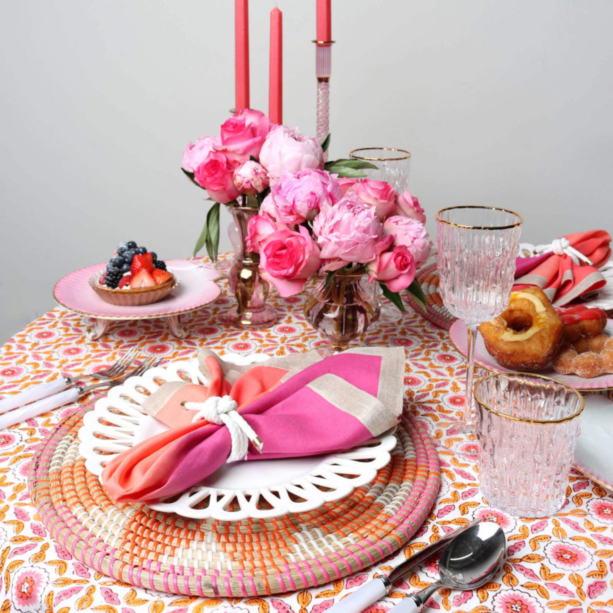 Majorelle Placemats in Pink & Orange - Set of 4