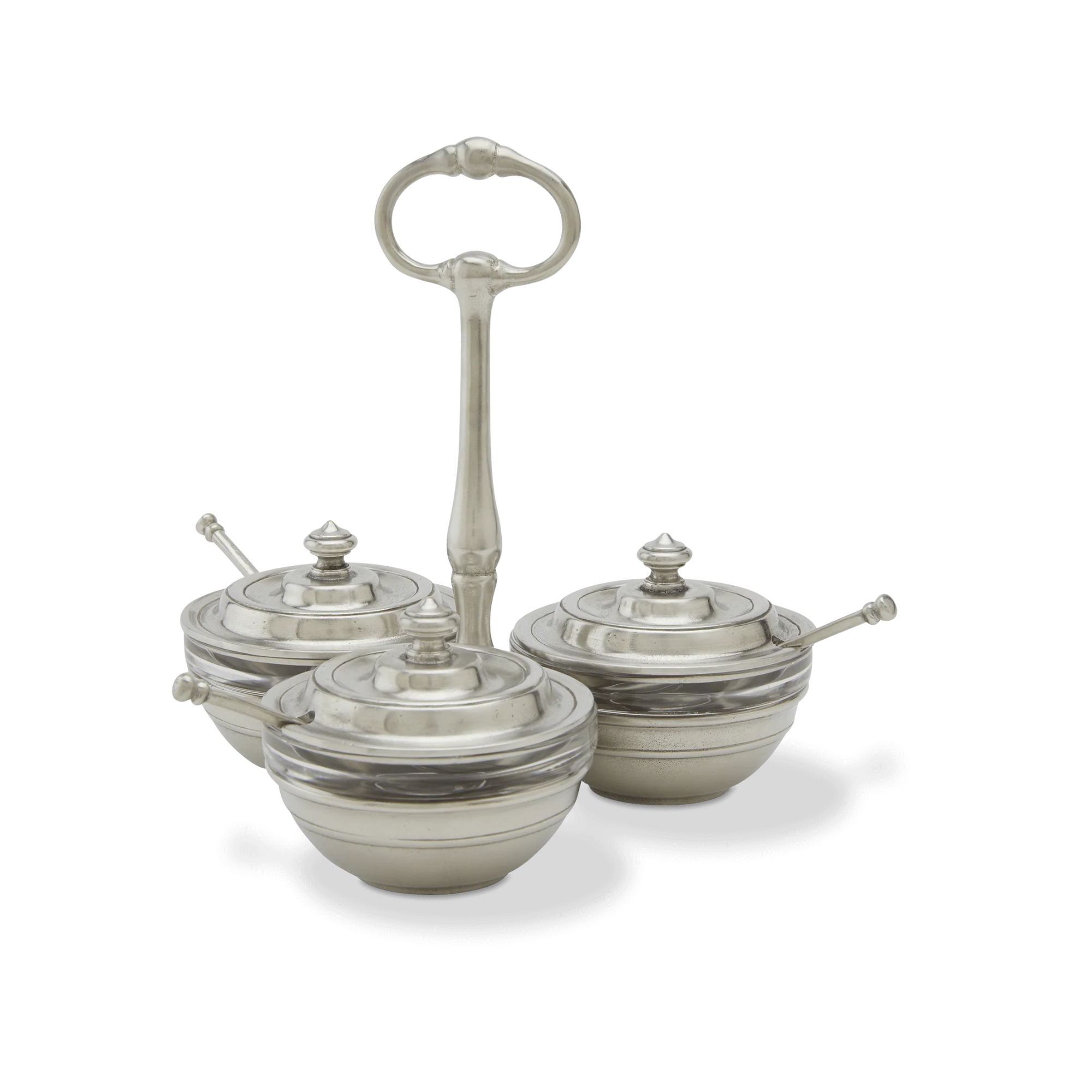 Condiment Caddy Set with Lids & Spoons