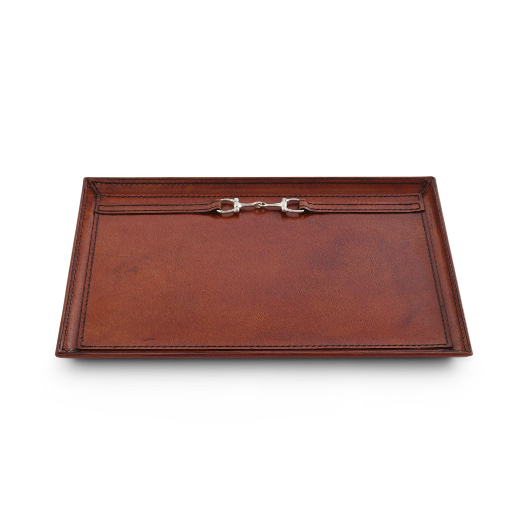 Equestrian Bit Leather Catchall Tray