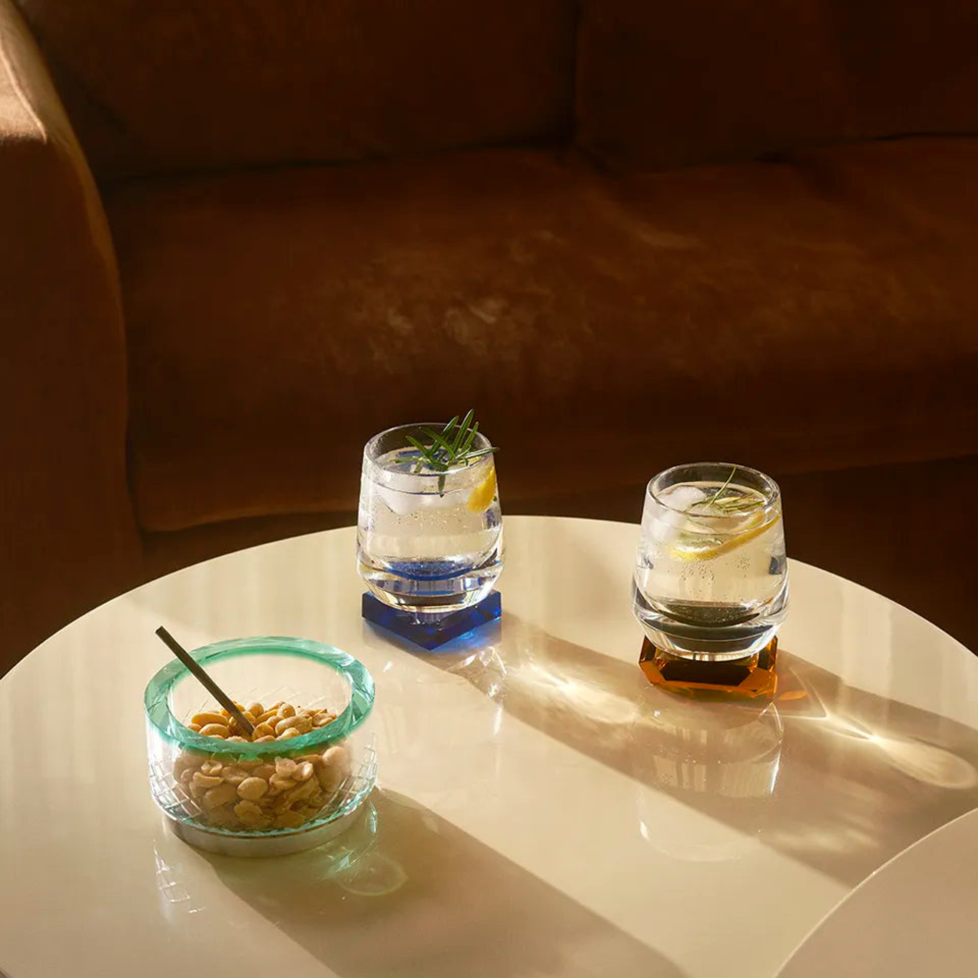 Whimsy Amber Whiskey Glasses - Set of 2